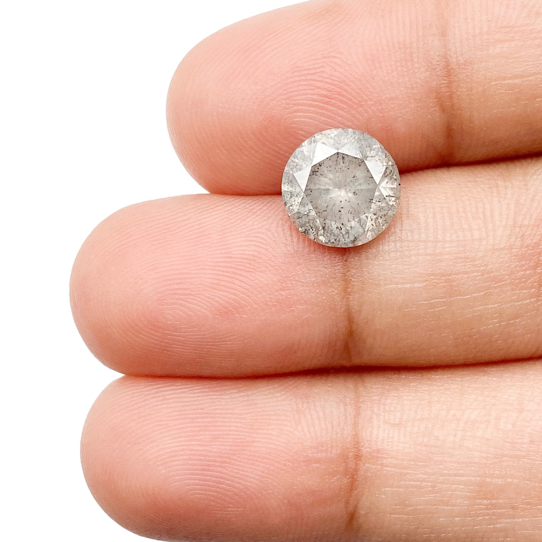 DIAMOND VAULT SALT & PEPPER DIAMOND 2.90ct | Salt & Pepper Round Shape Brilliant Cut Diamond