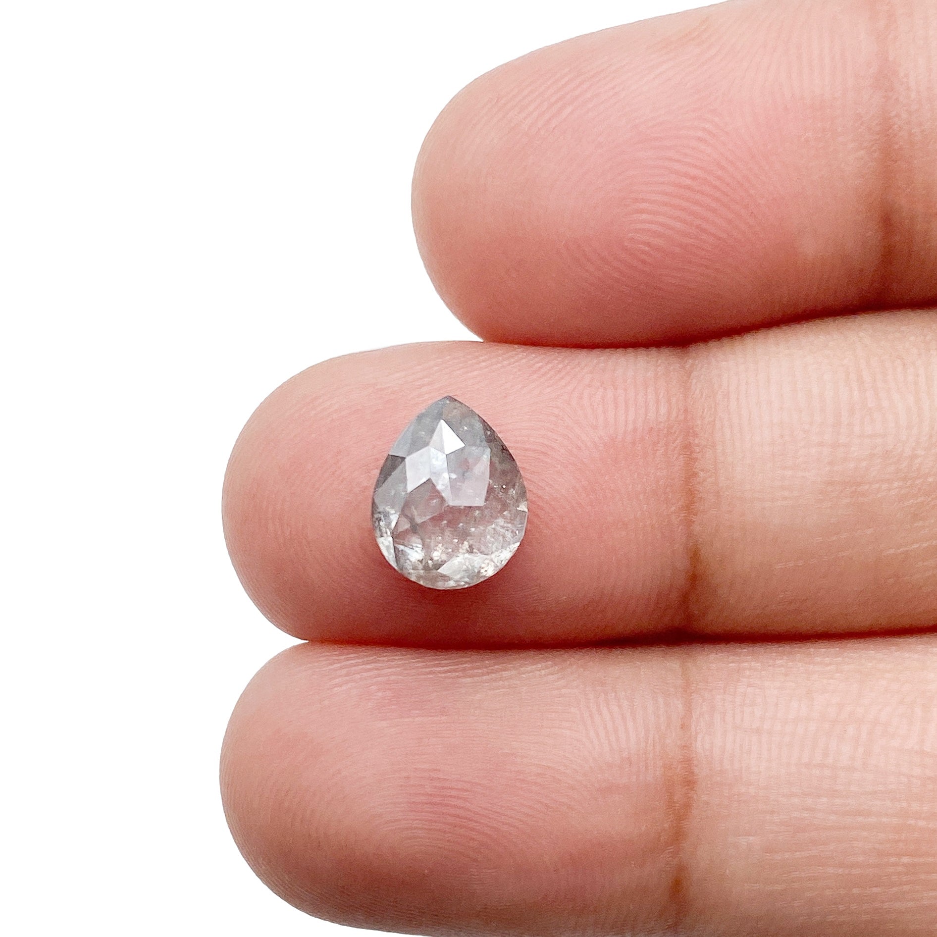DIAMOND VAULT SALT & PEPPER DIAMOND 2.01ct | Salt & Pepper Pear Shape Rose Cut Diamond