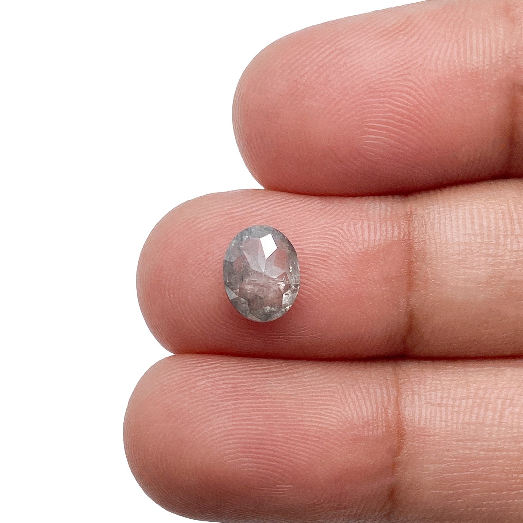 DIAMOND VAULT SALT & PEPPER DIAMOND 1.21ct | Salt & Pepper Oval Shape Rose Cut Diamond