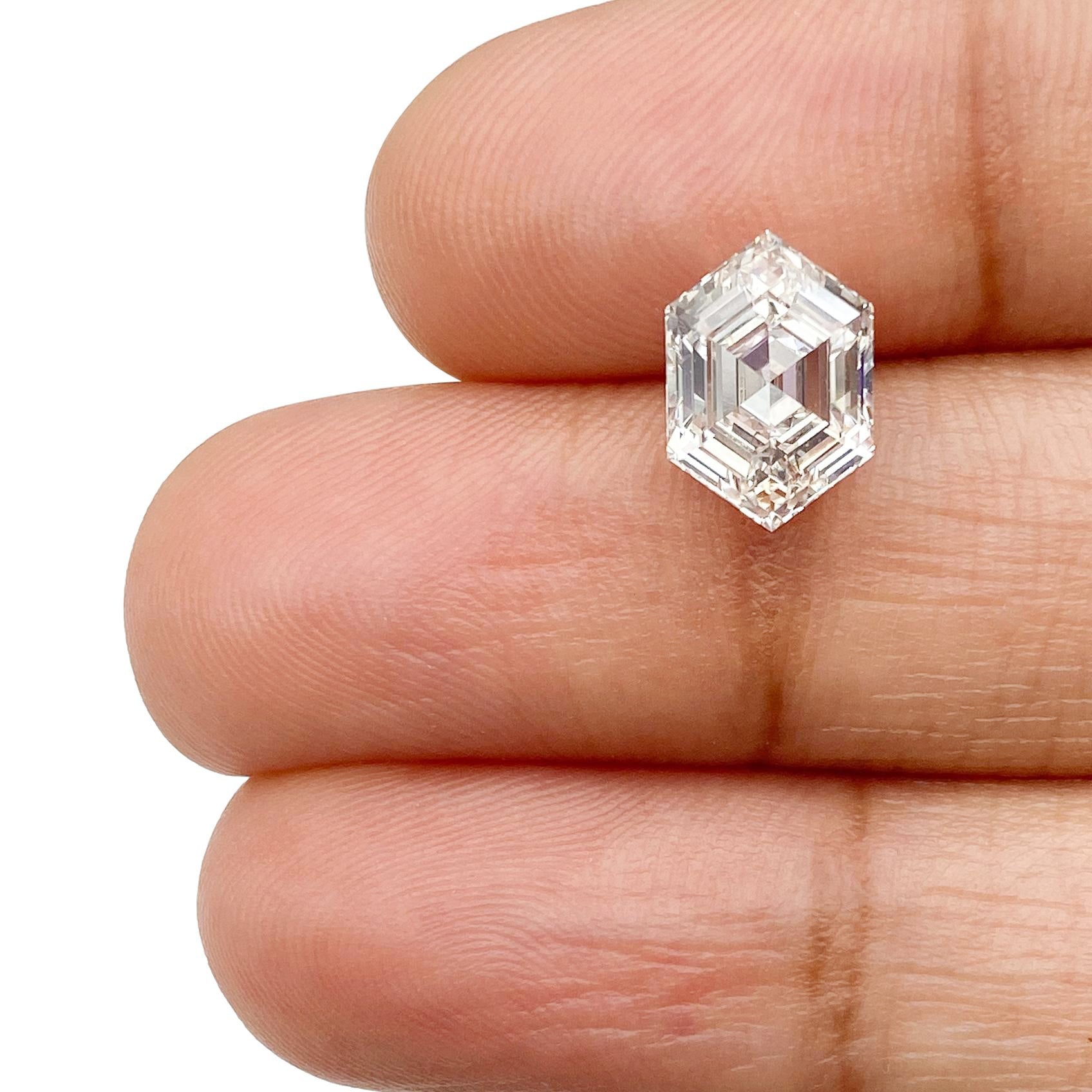 LITHOS Diamond Lab Diamond 1.81ct | G/VVS2 Hexagon Shape Step Cut Lab Diamond (IGI)