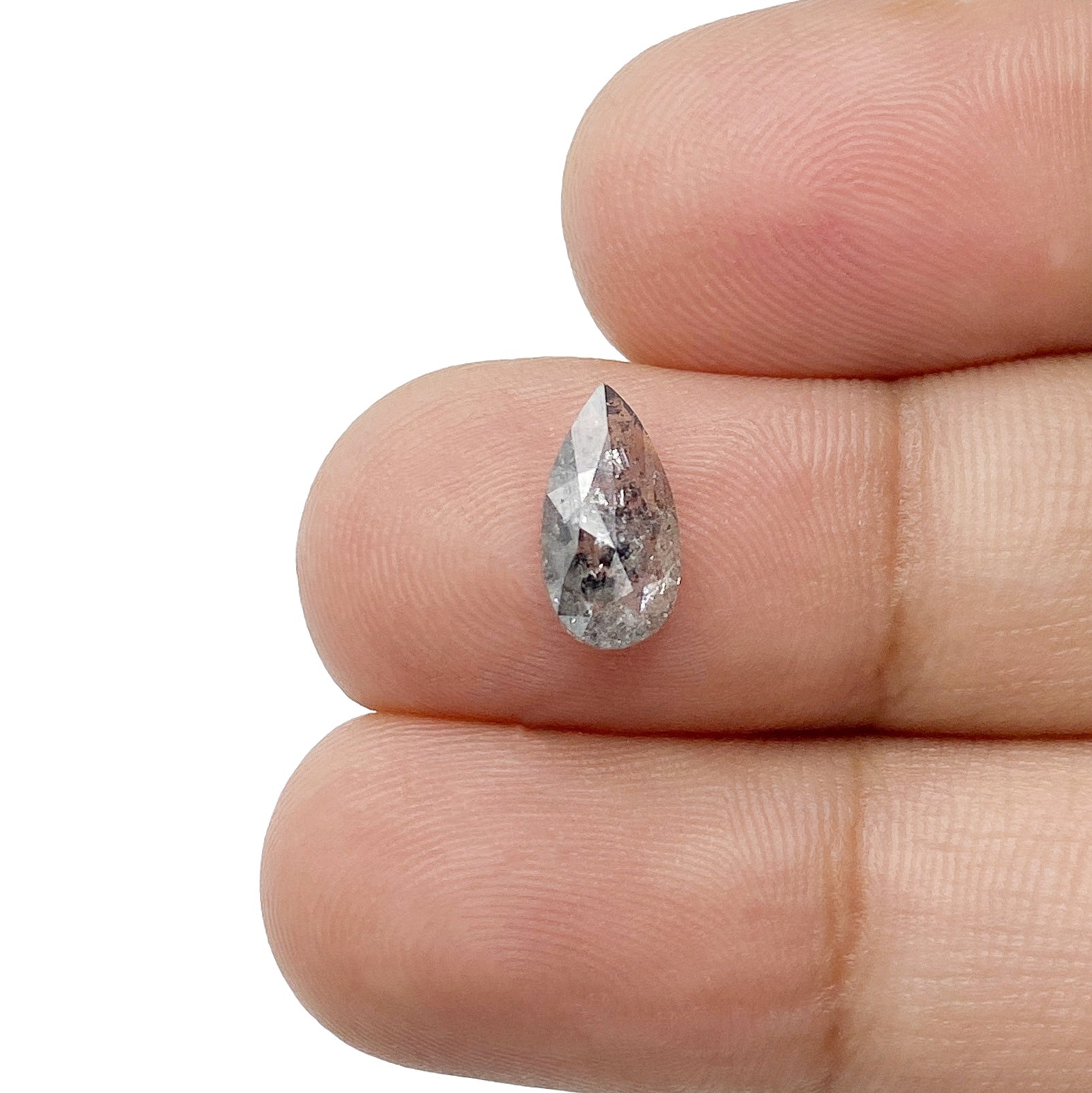 DIAMOND VAULT SALT & PEPPER DIAMOND 1.19ct | Salt & Pepper Pear Shape Rose Cut Diamond
