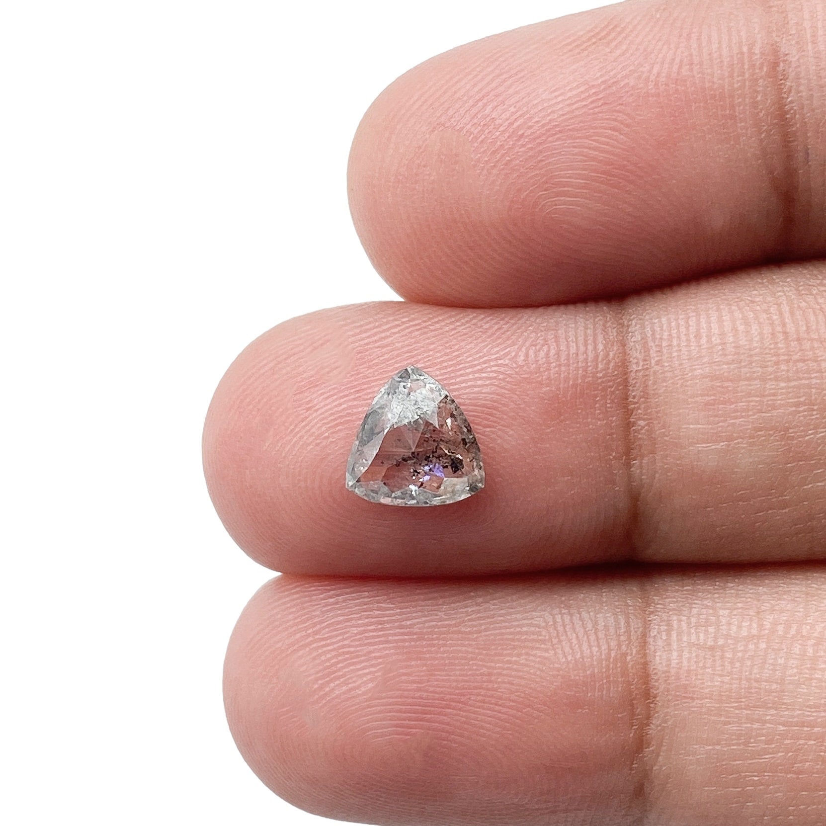 DIAMOND VAULT SALT & PEPPER DIAMOND 0.81ct | Salt & Pepper Triangular Shape Rose Cut Diamond