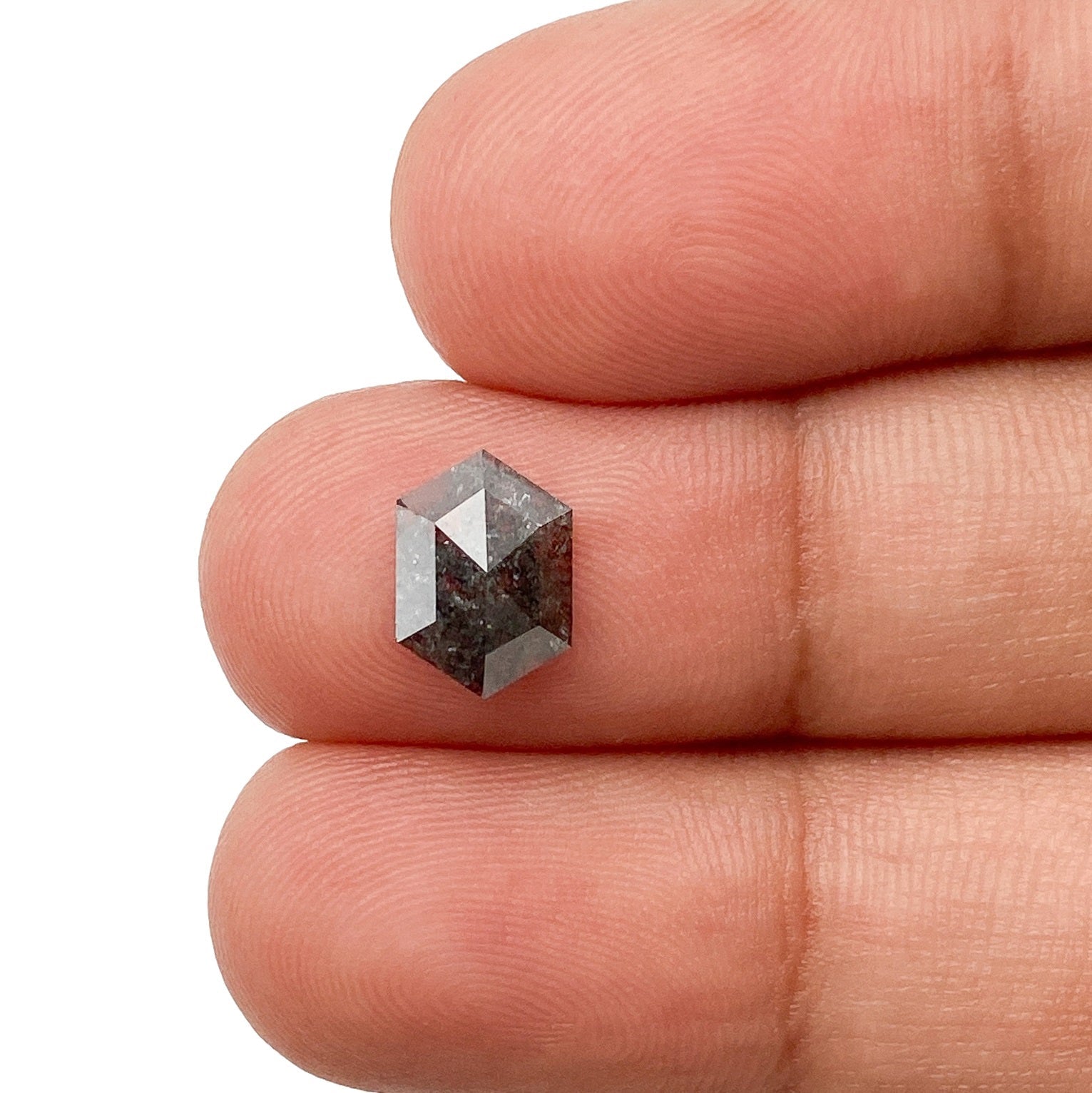 DIAMOND VAULT SALT & PEPPER DIAMOND 1.14ct | Salt & Pepper Hexagon Shape Rose Cut Diamond
