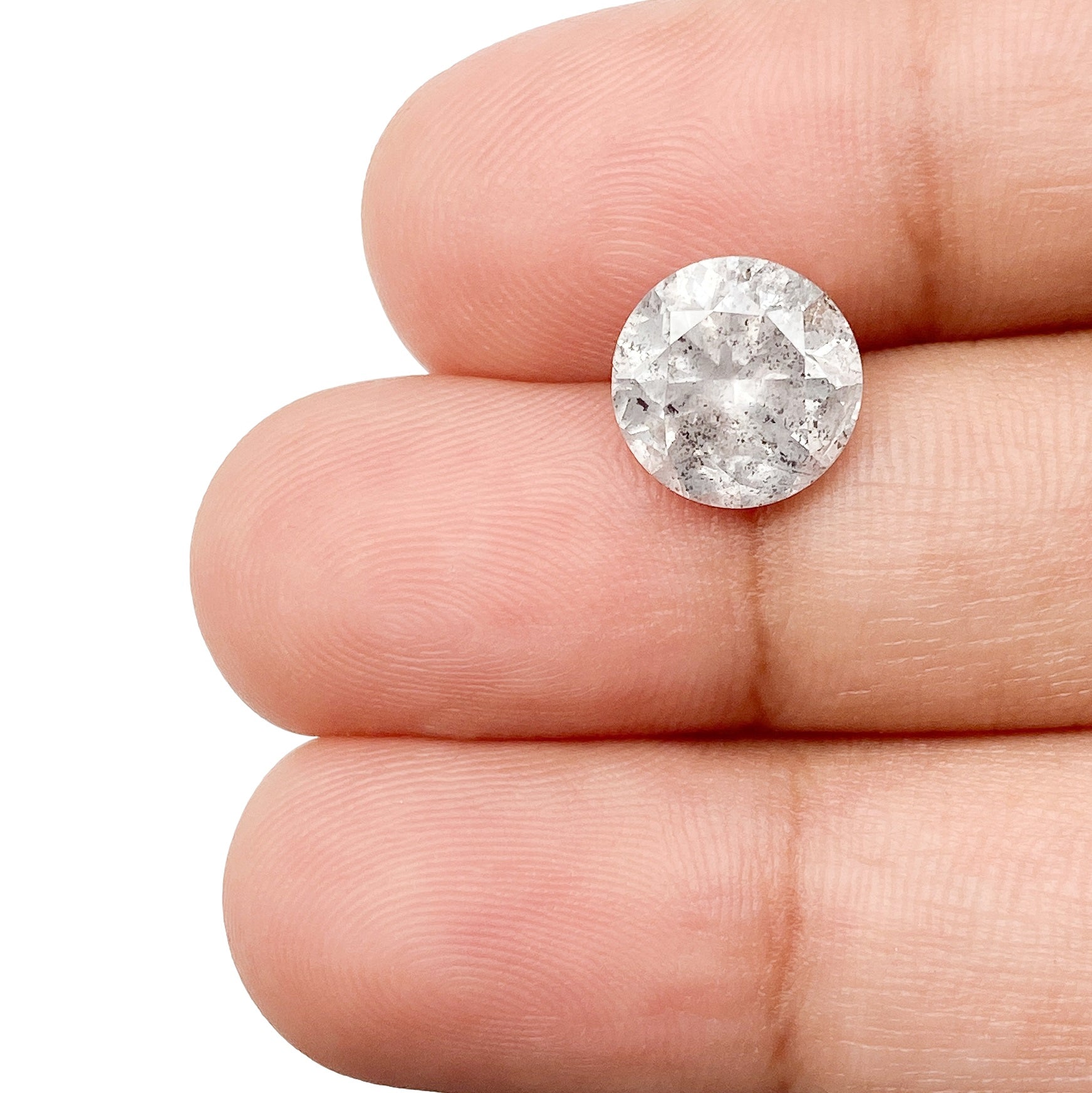 DIAMOND VAULT SALT & PEPPER DIAMOND 2.98ct | Salt & Pepper Round Shape Brilliant Cut Diamond