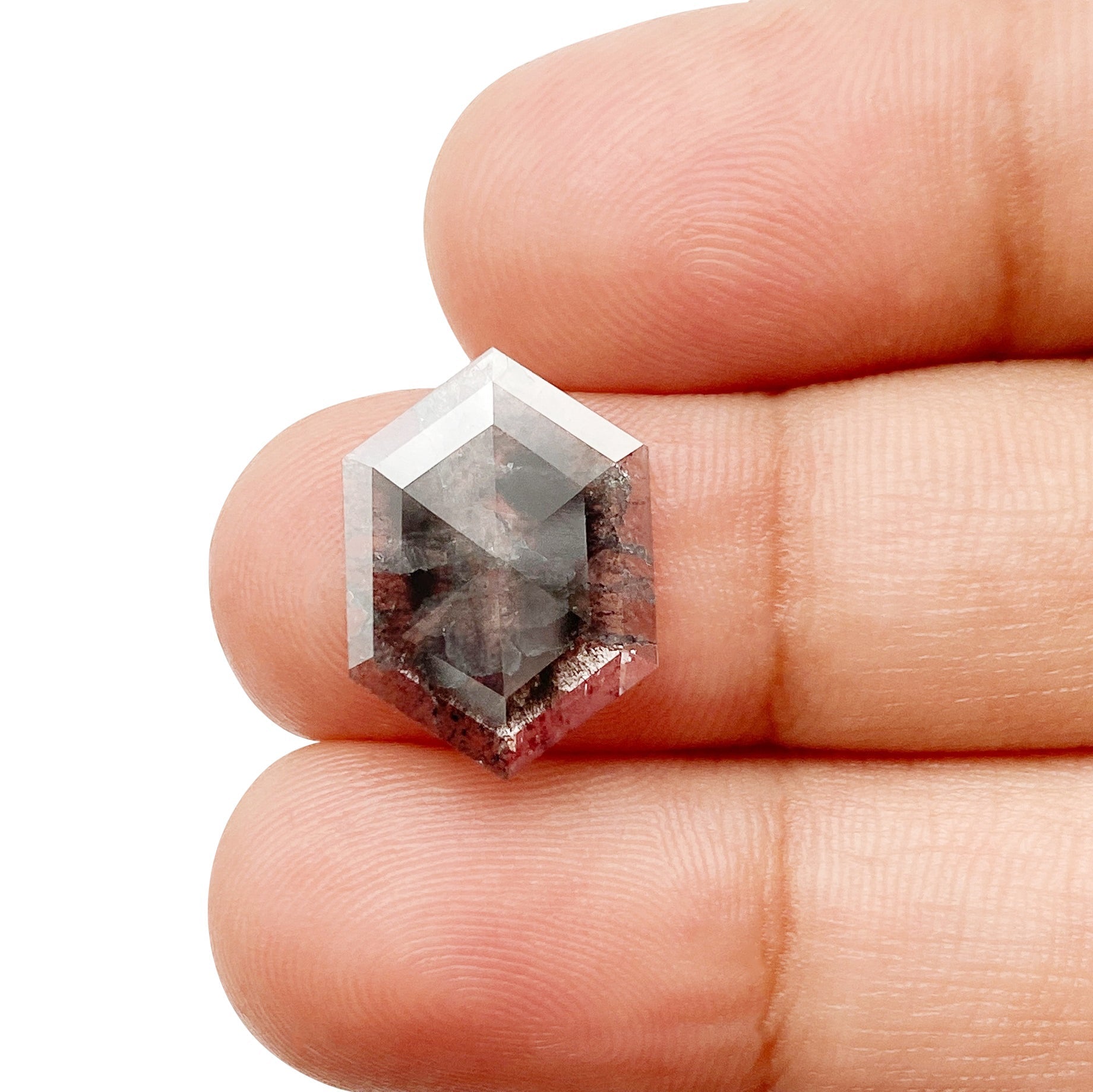 DIAMOND VAULT SALT & PEPPER DIAMOND 2.41ct | Salt & Pepper Hexagon Shape Rose Cut Diamond