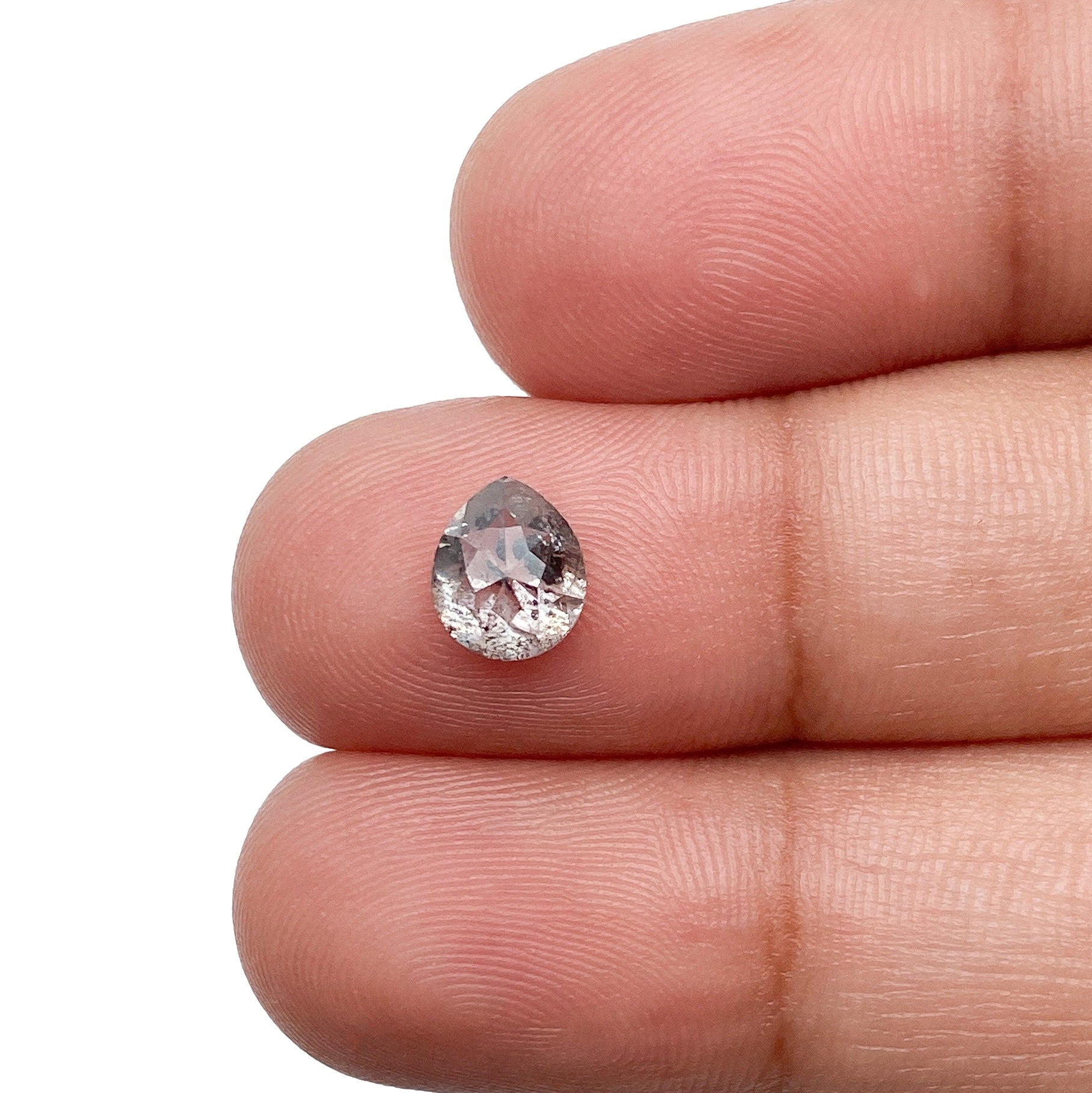 DIAMOND VAULT SALT & PEPPER DIAMOND 1.14ct | Salt & Pepper Pear Shape Rose Cut Diamond