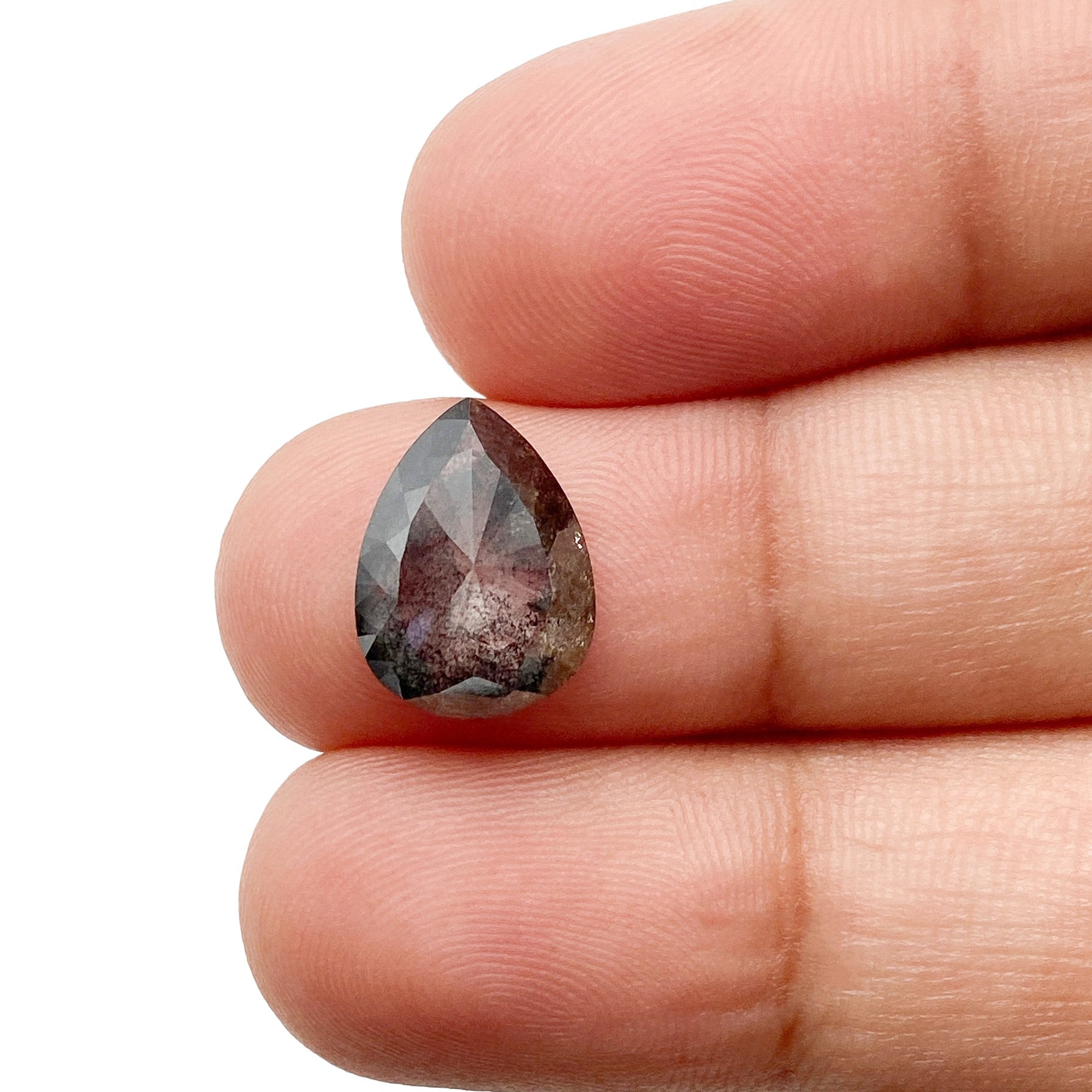 DIAMOND VAULT SALT & PEPPER DIAMOND 2.76ct | Salt & Pepper Pear Shape Rose Cut Diamond