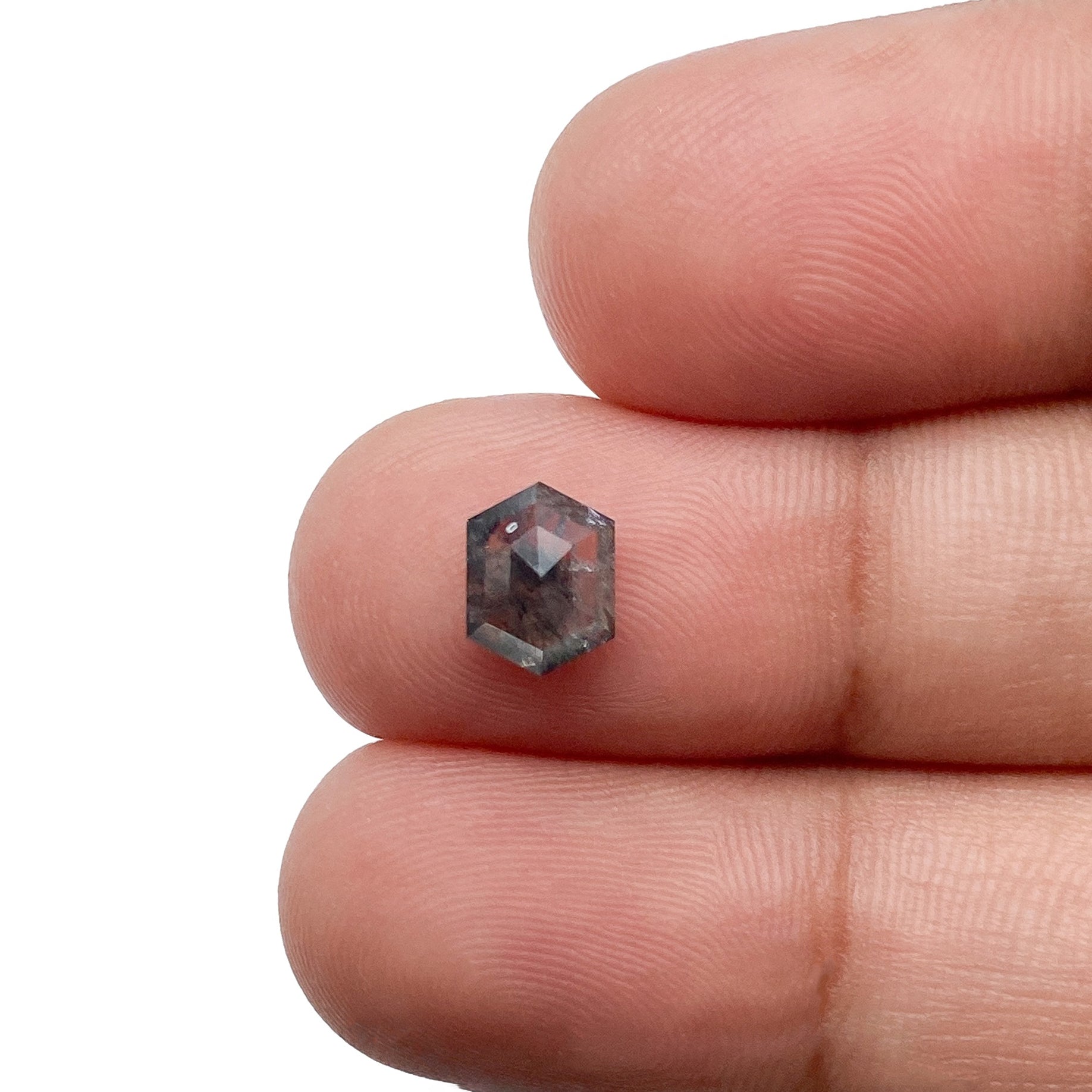 DIAMOND VAULT SALT & PEPPER DIAMOND 1.03ct | Salt & Pepper Hexagon Shape Rose Cut Diamond