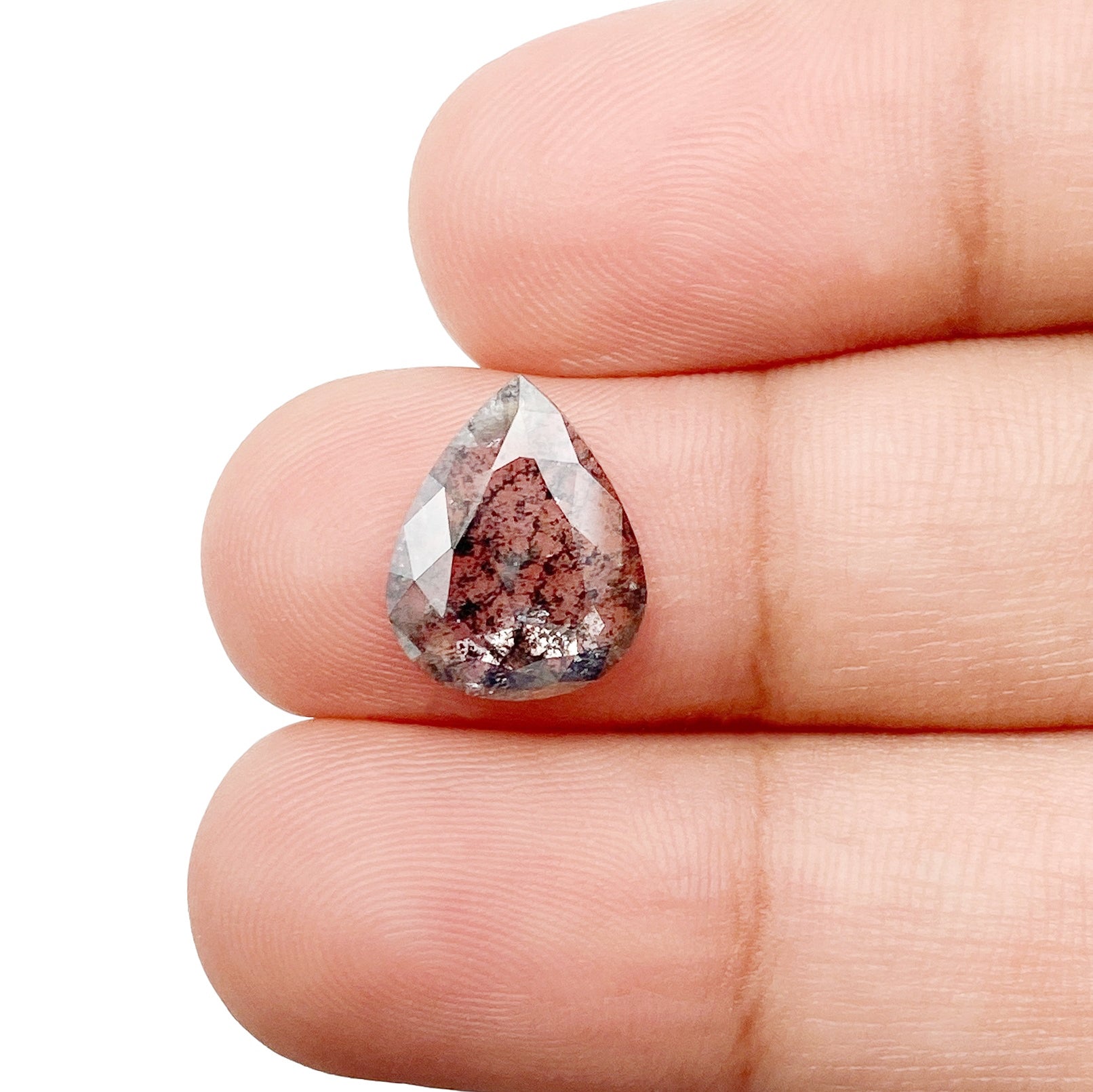 DIAMOND VAULT SALT & PEPPER DIAMOND 2.24ct | Salt & Pepper Pear Shape Rose Cut Diamond