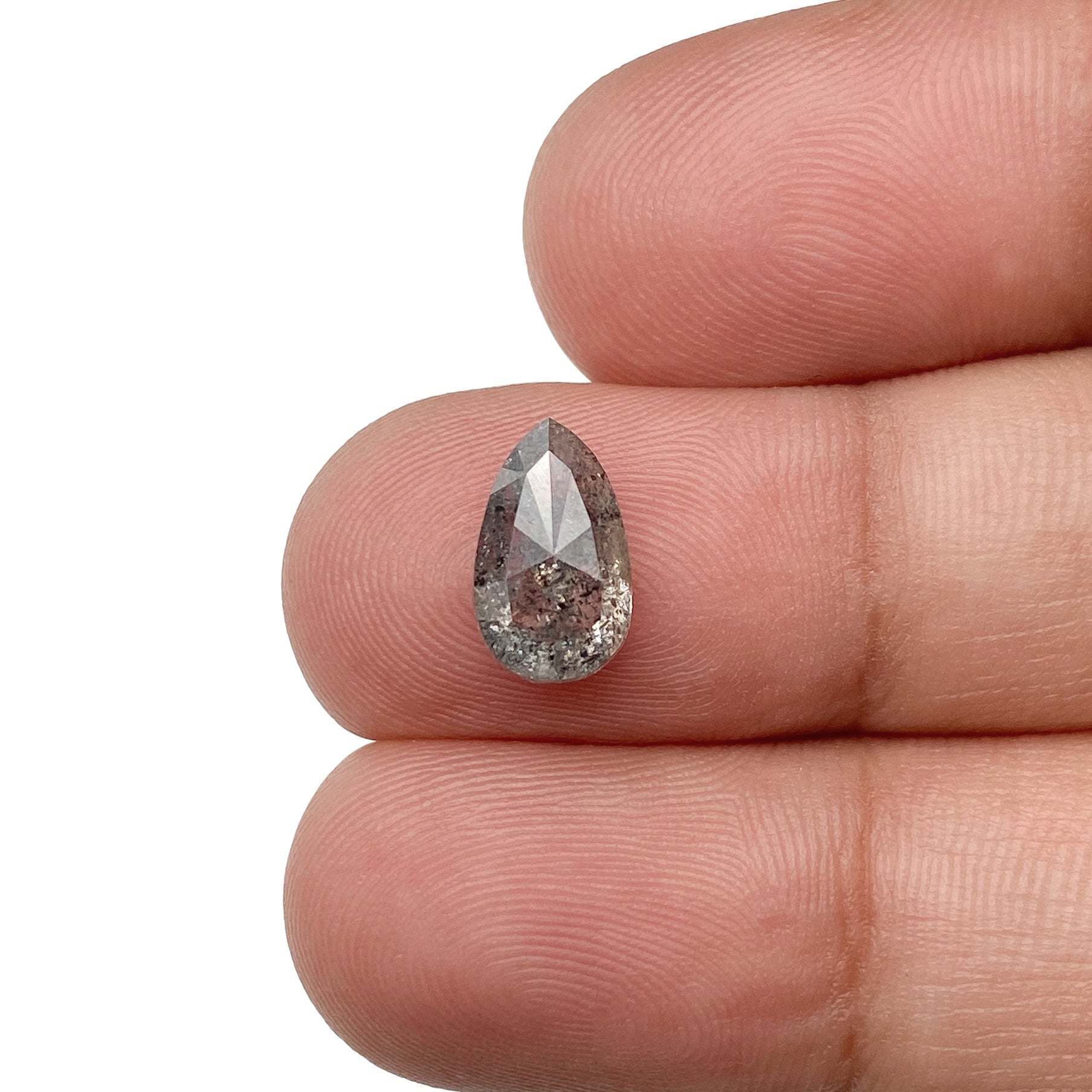 DIAMOND VAULT SALT & PEPPER DIAMOND 1.76ct | Salt & Pepper Pear Shape Rose Cut Diamond
