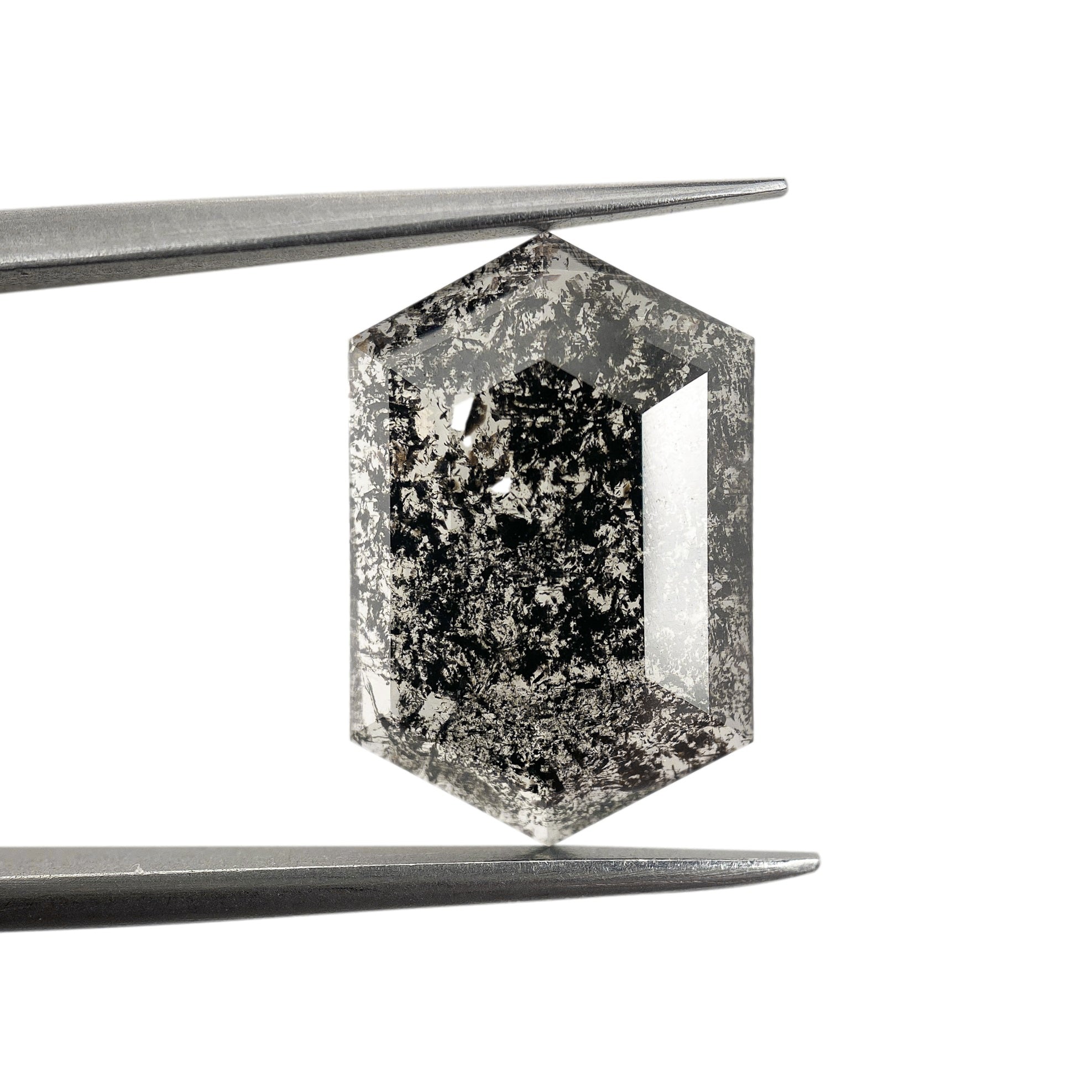 DIAMOND VAULT SALT & PEPPER DIAMOND 3.15ct | Salt & Pepper Hexagon Shape Rose Cut Diamond