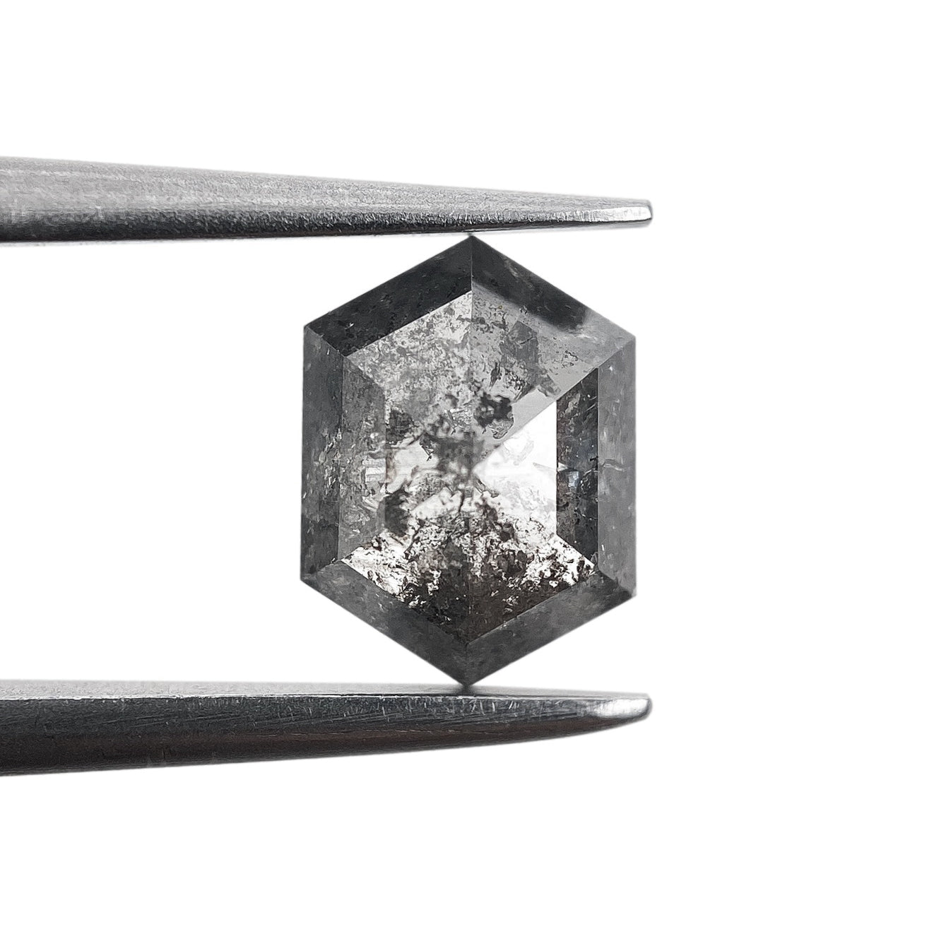 DIAMOND VAULT SALT & PEPPER DIAMOND 0.86ct | Salt & Pepper Hexagon Shape Rose Cut Diamond