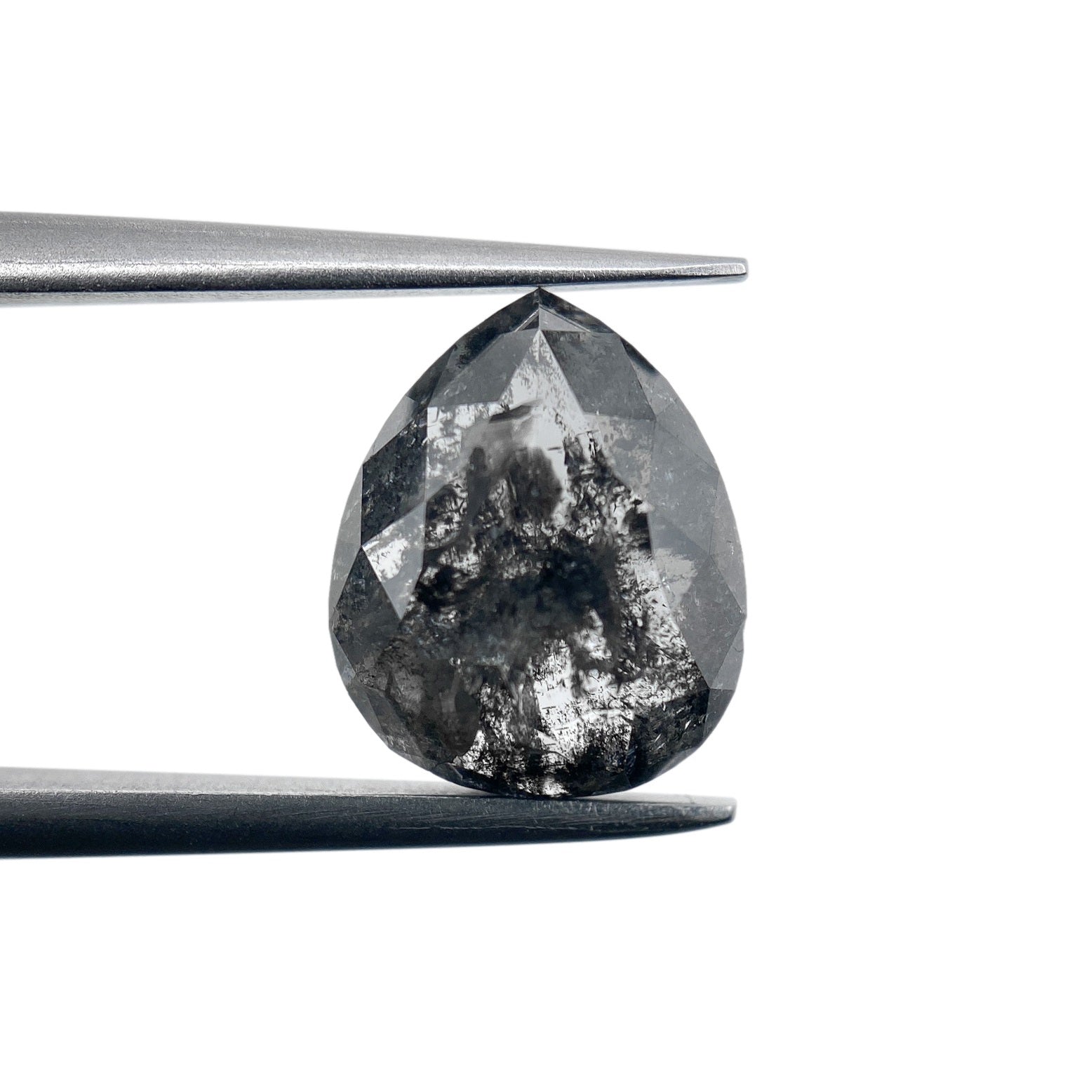 DIAMOND VAULT SALT & PEPPER DIAMOND 2.44ct | Salt & Pepper Pear Shape Rose Cut Diamond