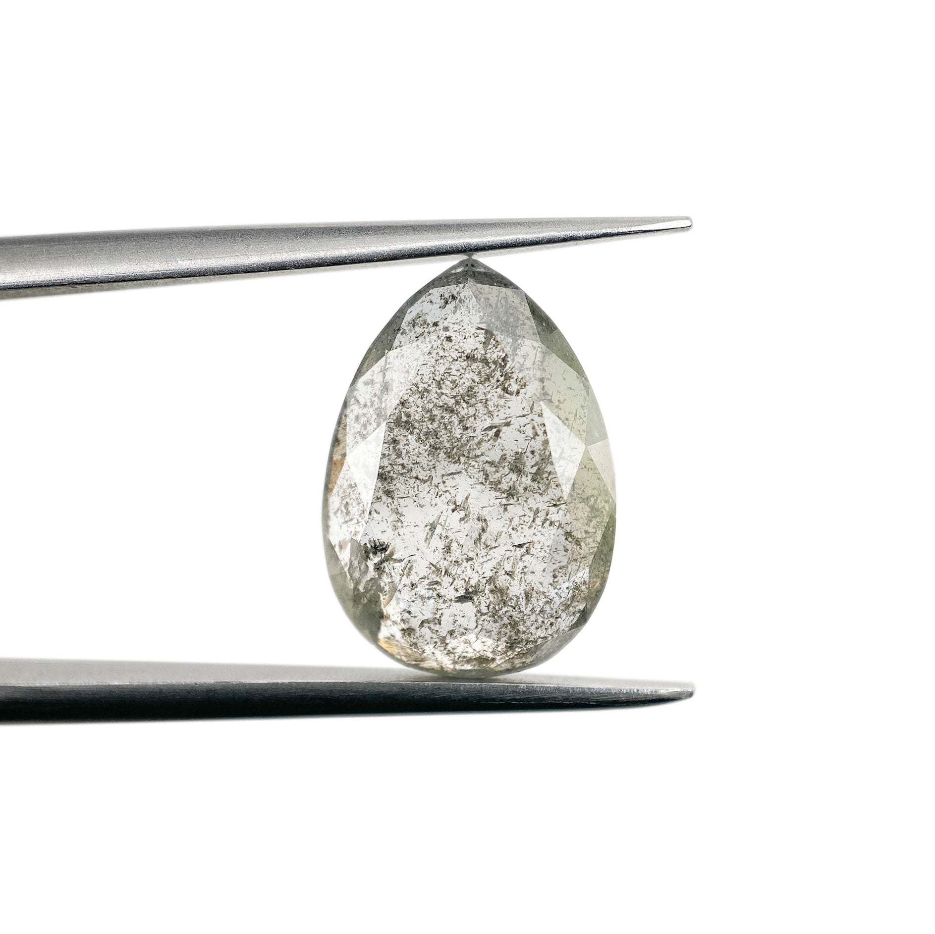 DIAMOND VAULT SALT & PEPPER DIAMOND 3.42ct | Salt & Pepper Pear Shape Rose Cut Diamond