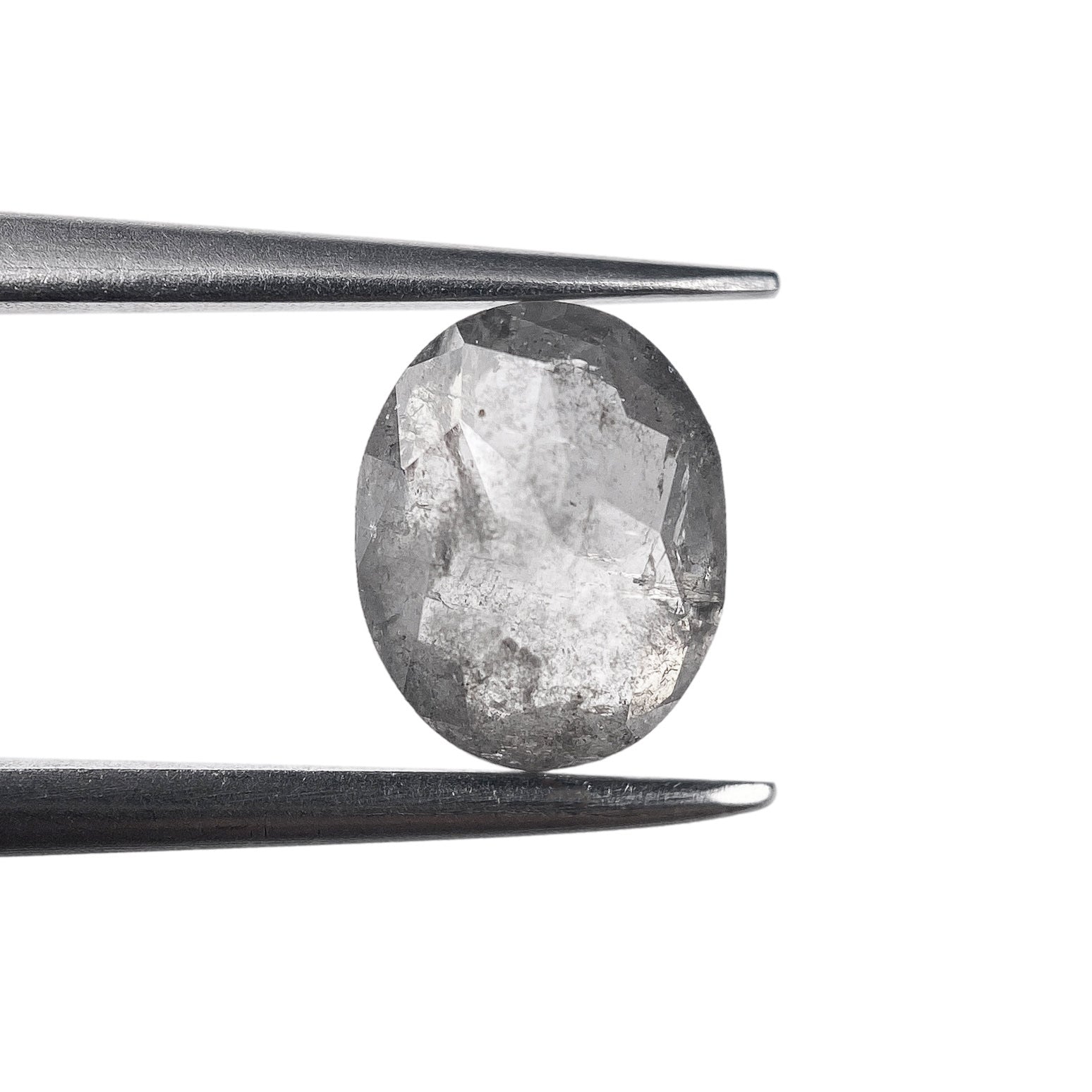 DIAMOND VAULT SALT & PEPPER DIAMOND 1.21ct | Salt & Pepper Oval Shape Rose Cut Diamond