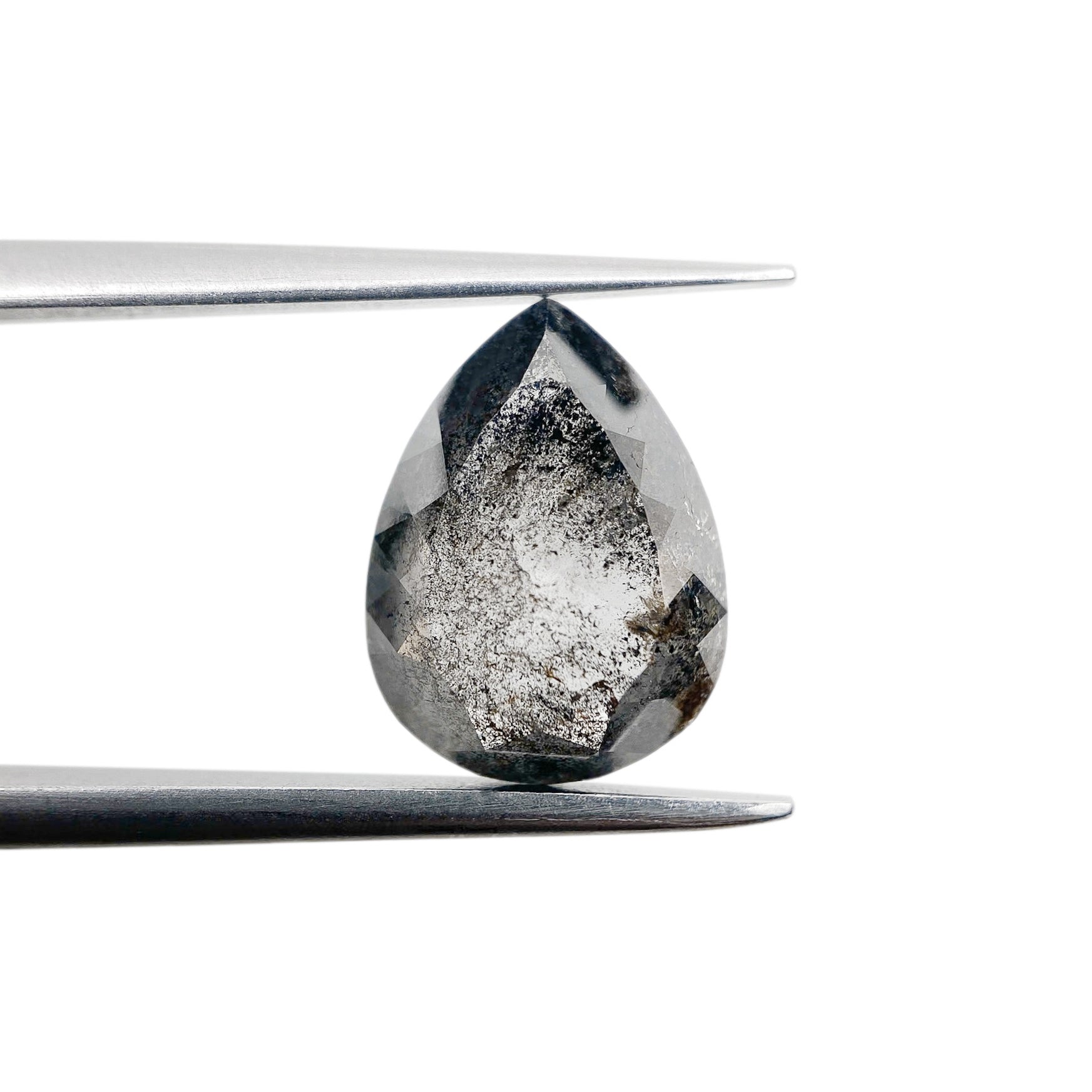 DIAMOND VAULT SALT & PEPPER DIAMOND 2.76ct | Salt & Pepper Pear Shape Rose Cut Diamond