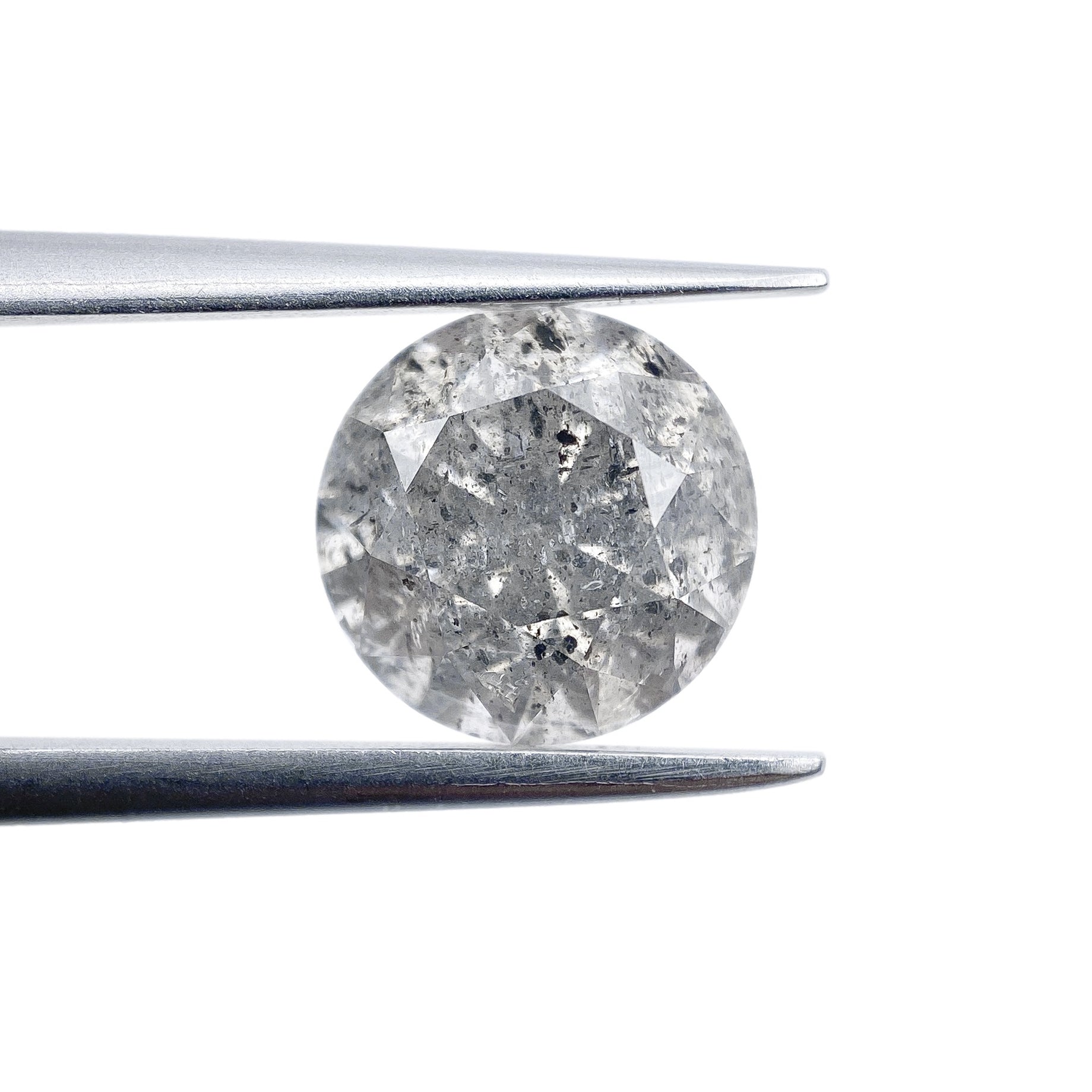 DIAMOND VAULT SALT & PEPPER DIAMOND 2.51ct | Salt & Pepper Round Shape Brilliant Cut Diamond