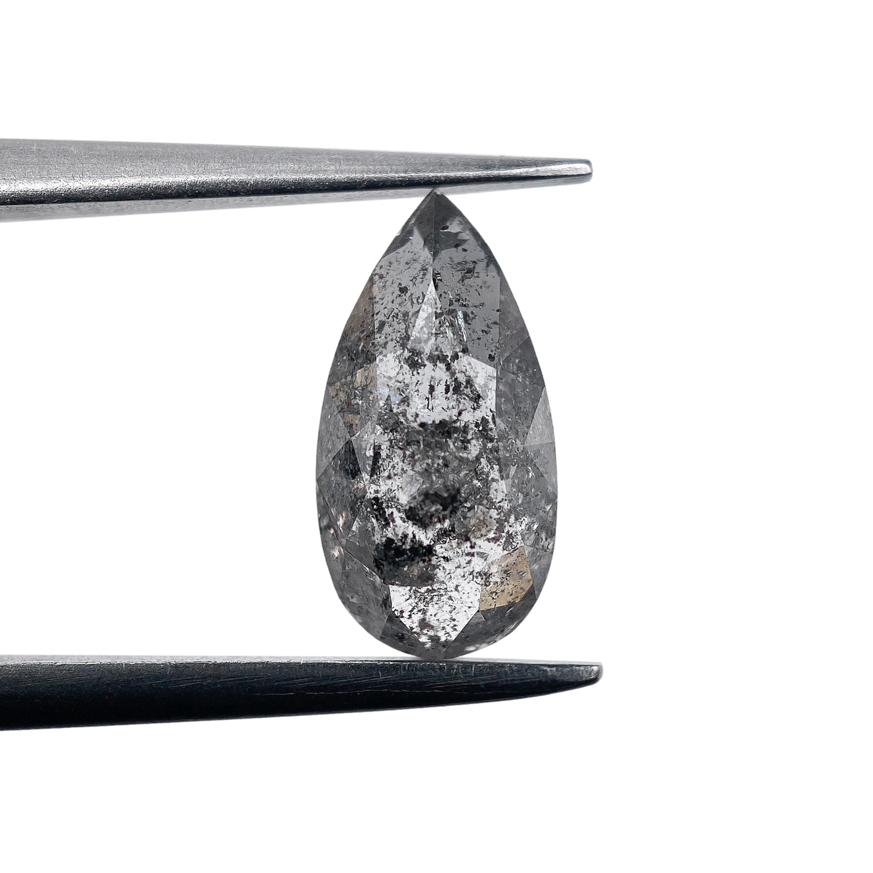 DIAMOND VAULT SALT & PEPPER DIAMOND 1.19ct | Salt & Pepper Pear Shape Rose Cut Diamond