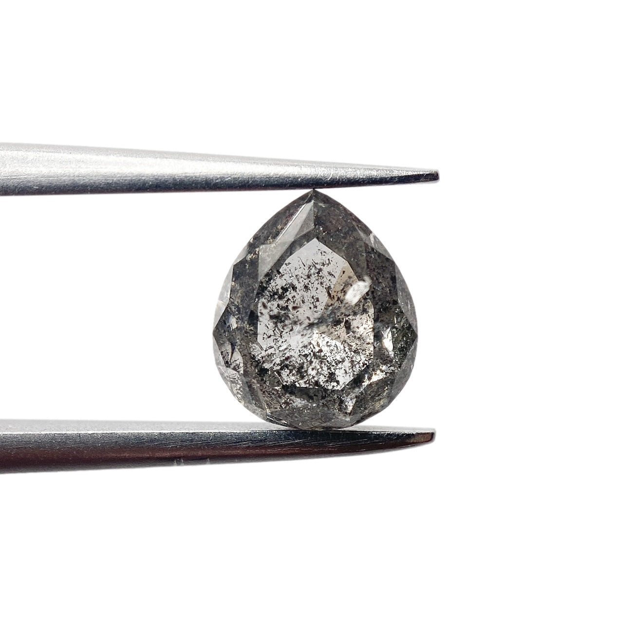DIAMOND VAULT SALT & PEPPER DIAMOND 1.64ct | Salt & Pepper Pear Shape Brilliant Cut Diamond