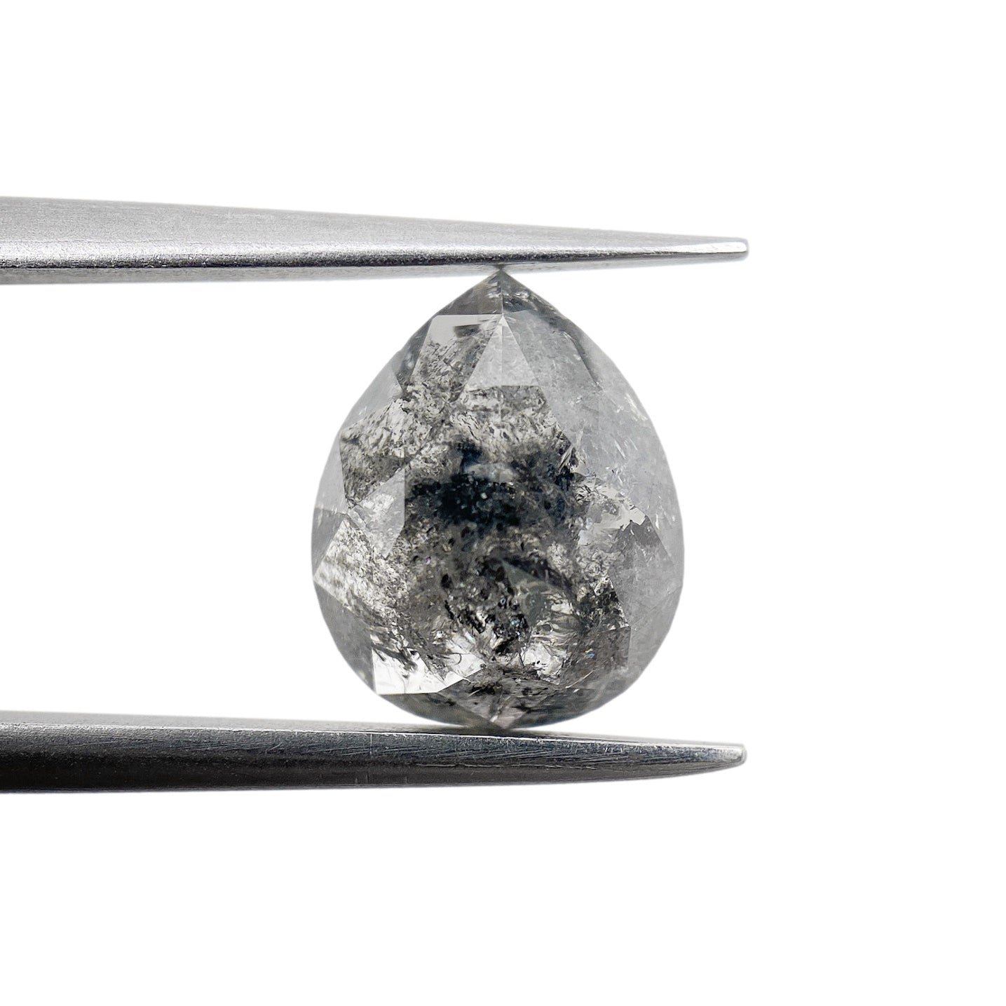 DIAMOND VAULT SALT & PEPPER DIAMOND 1.96ct | Salt & Pepper Pear Shape Rose Cut Diamond