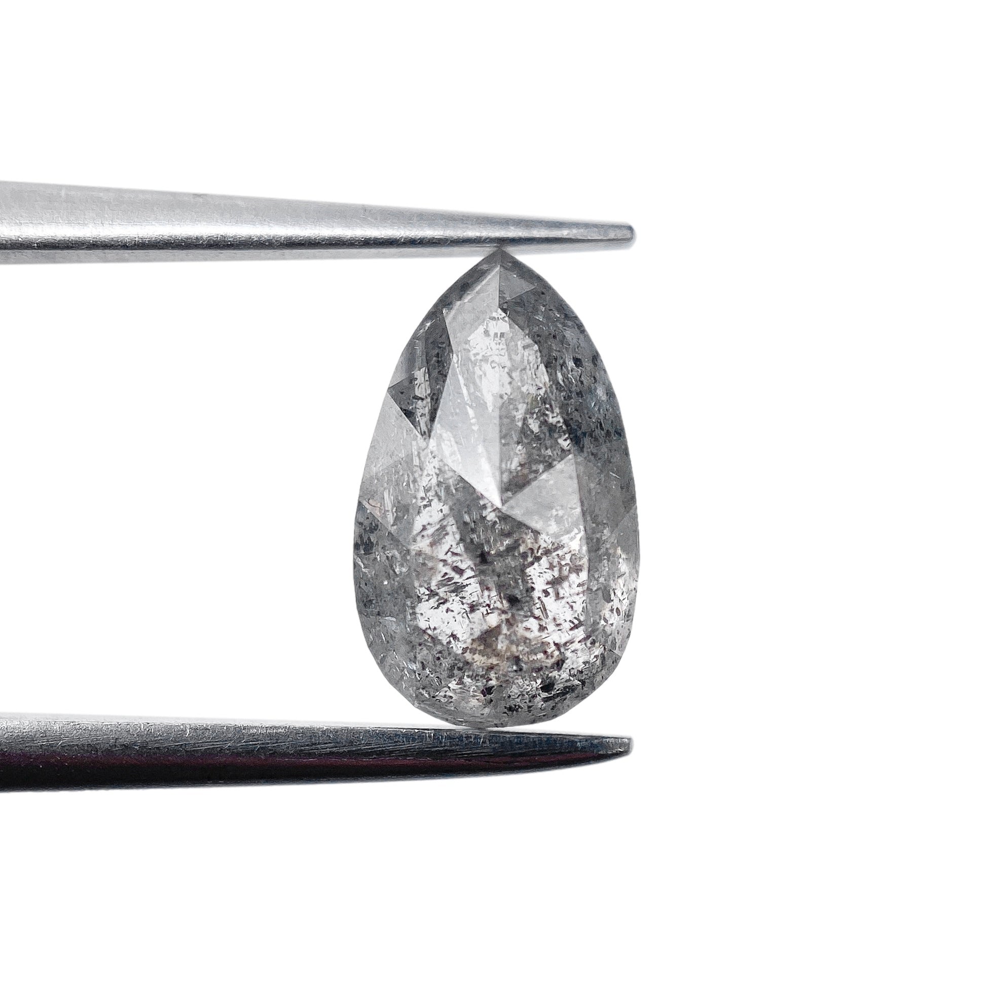 DIAMOND VAULT SALT & PEPPER DIAMOND 1.76ct | Salt & Pepper Pear Shape Rose Cut Diamond