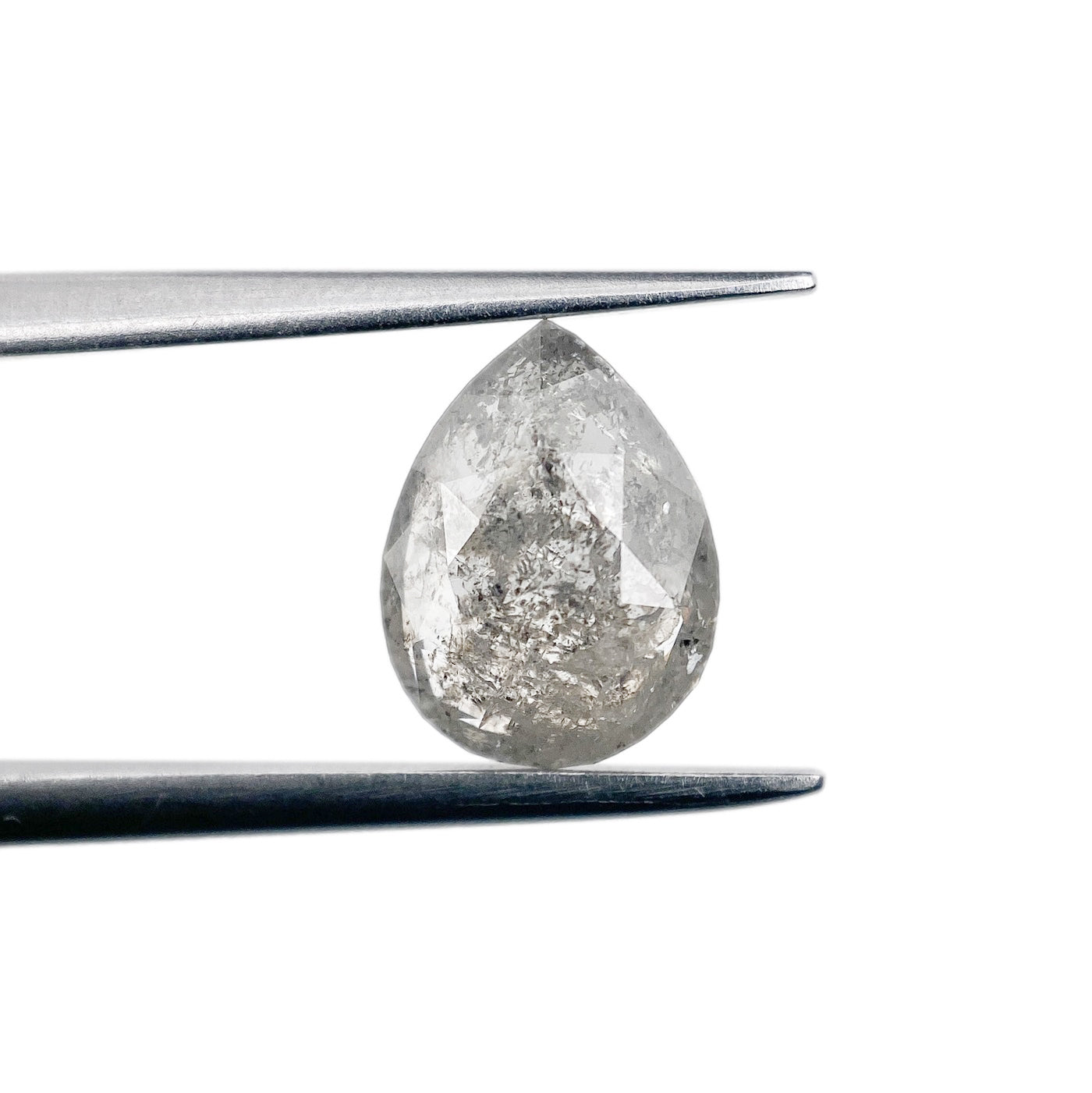 DIAMOND VAULT SALT & PEPPER DIAMOND 1.38ct | Salt & Pepper Pear Shape Brilliant Cut Diamond