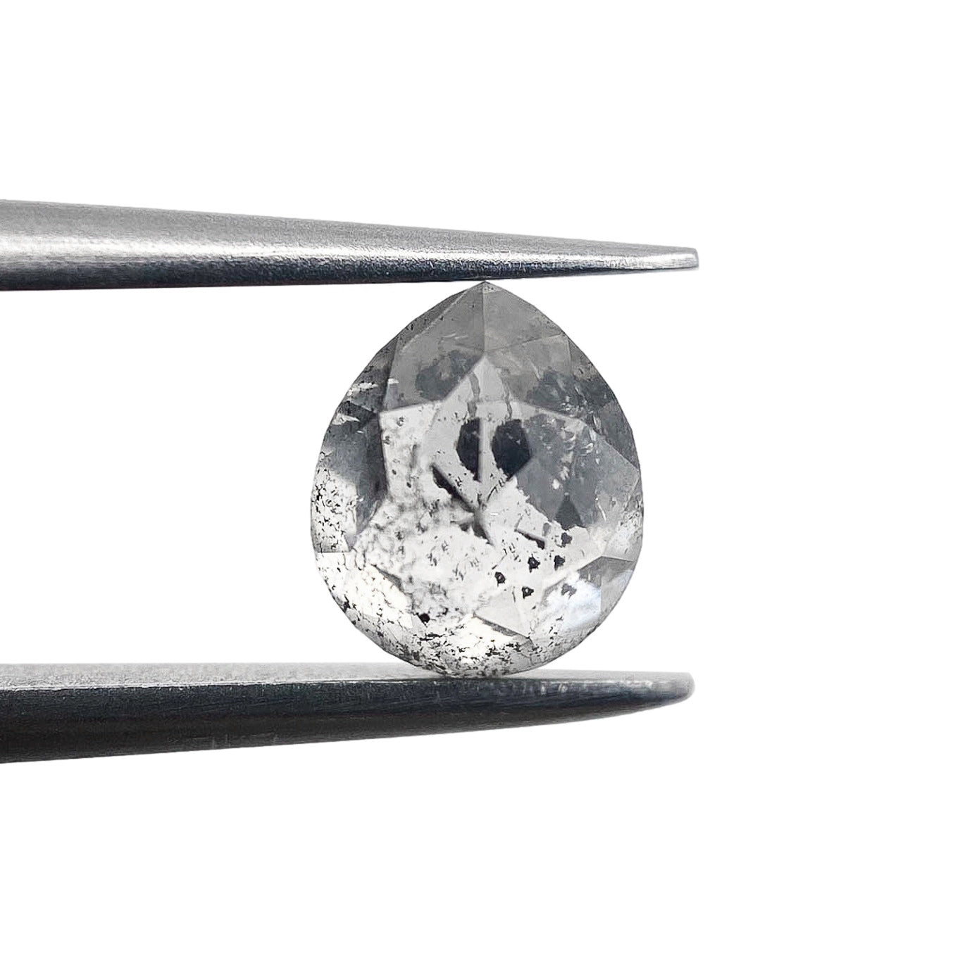 DIAMOND VAULT SALT & PEPPER DIAMOND 1.14ct | Salt & Pepper Pear Shape Rose Cut Diamond