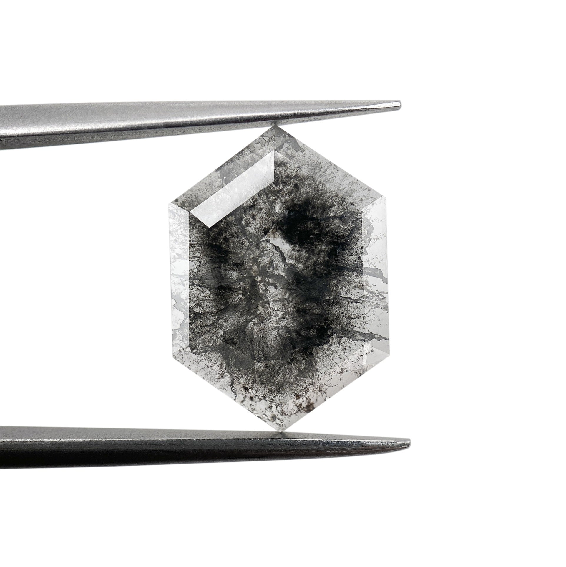 DIAMOND VAULT SALT & PEPPER DIAMOND 2.41ct | Salt & Pepper Hexagon Shape Rose Cut Diamond