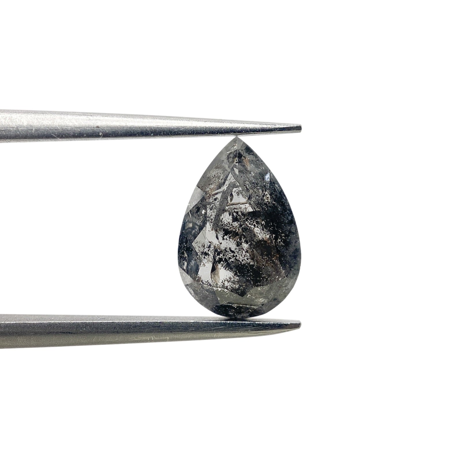DIAMOND VAULT SALT & PEPPER DIAMOND 1.15ct | Salt & Pepper Pear Shape Rose Cut Diamond