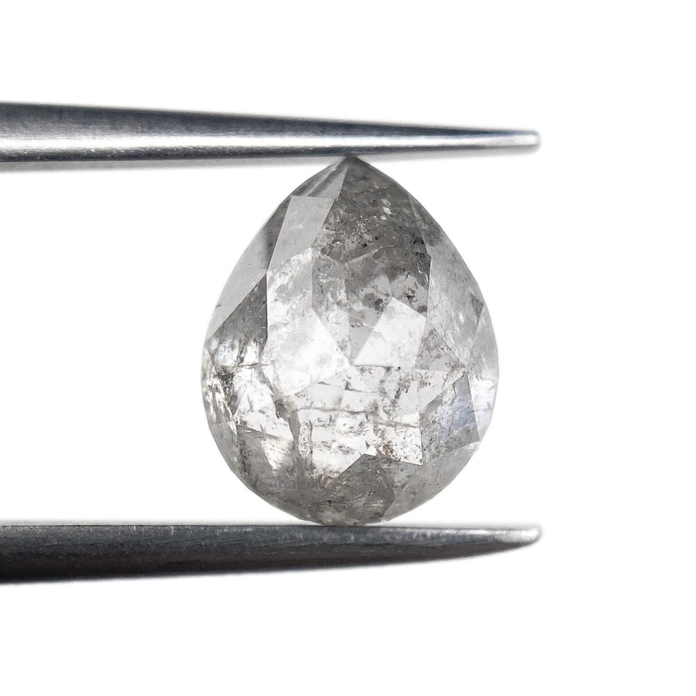 DIAMOND VAULT SALT & PEPPER DIAMOND 2.01ct | Salt & Pepper Pear Shape Rose Cut Diamond