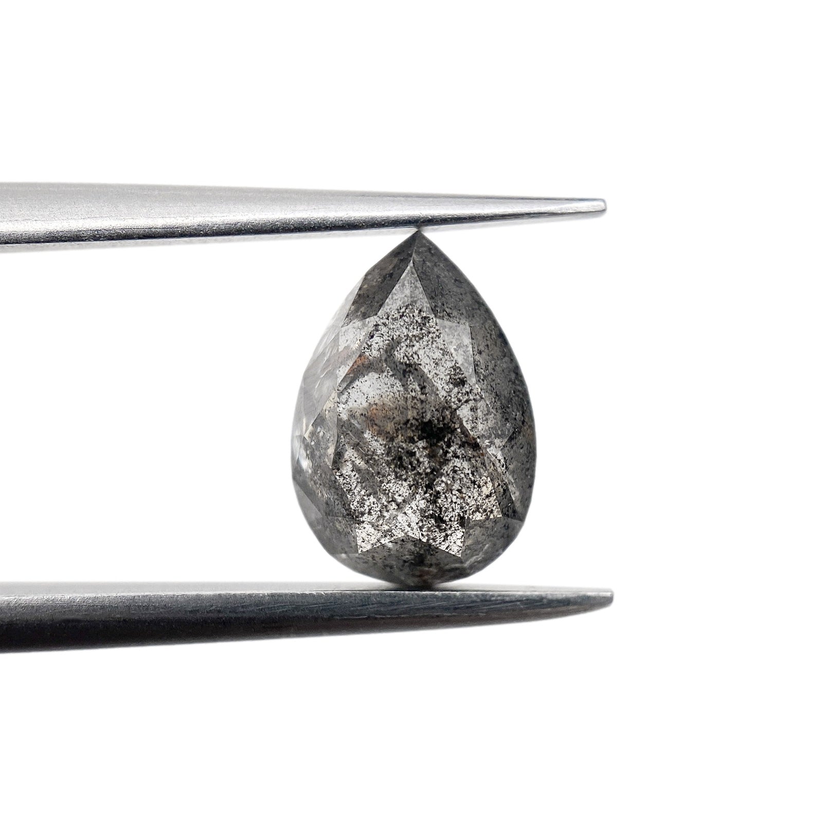 DIAMOND VAULT SALT & PEPPER DIAMOND 1.48ct | Salt & Pepper Pear Shape Rose Cut Diamond