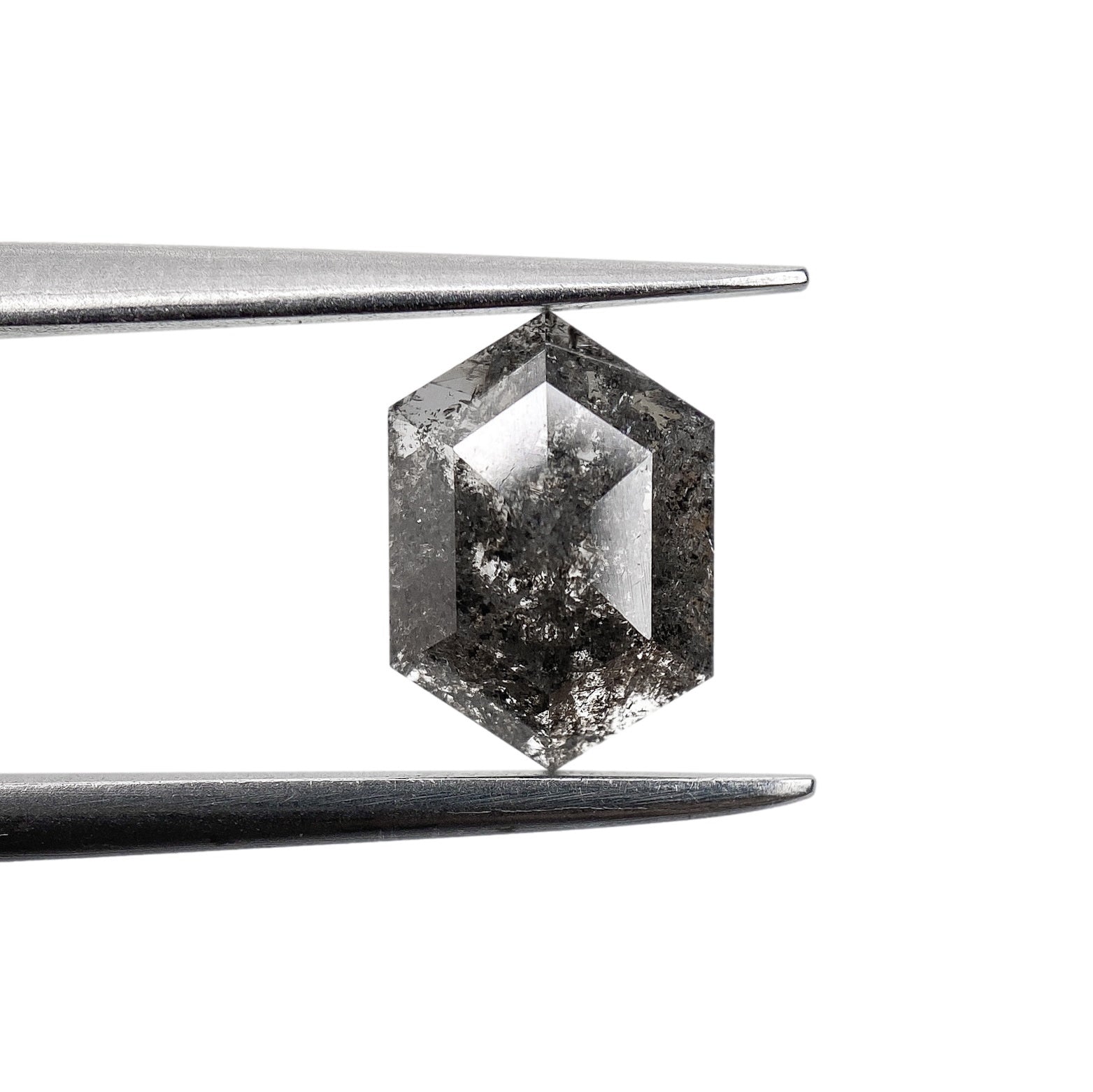 DIAMOND VAULT SALT & PEPPER DIAMOND 1.14ct | Salt & Pepper Hexagon Shape Rose Cut Diamond