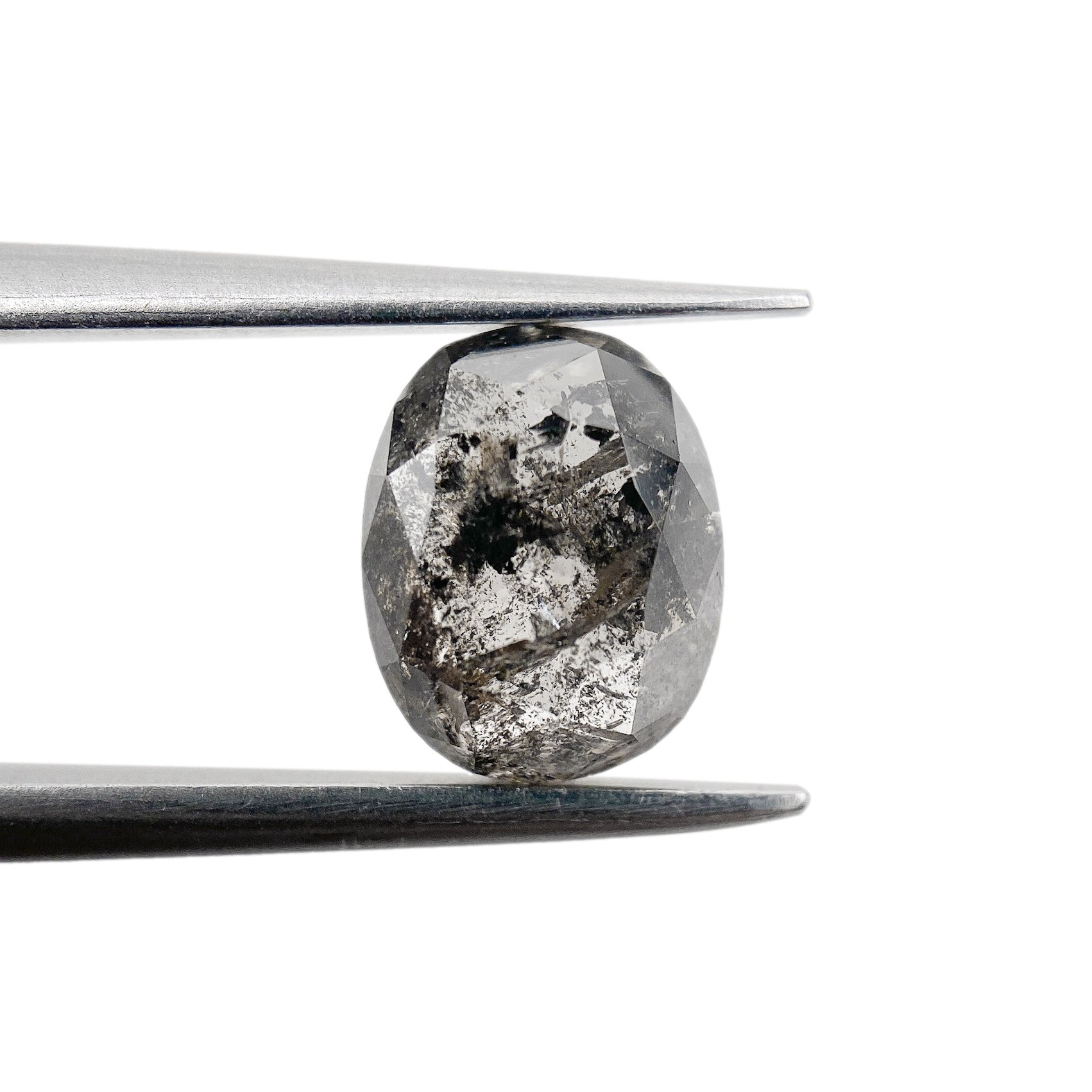 DIAMOND VAULT SALT & PEPPER DIAMOND 1.66ct | Salt & Pepper Cushion Shape Rose Cut Diamond