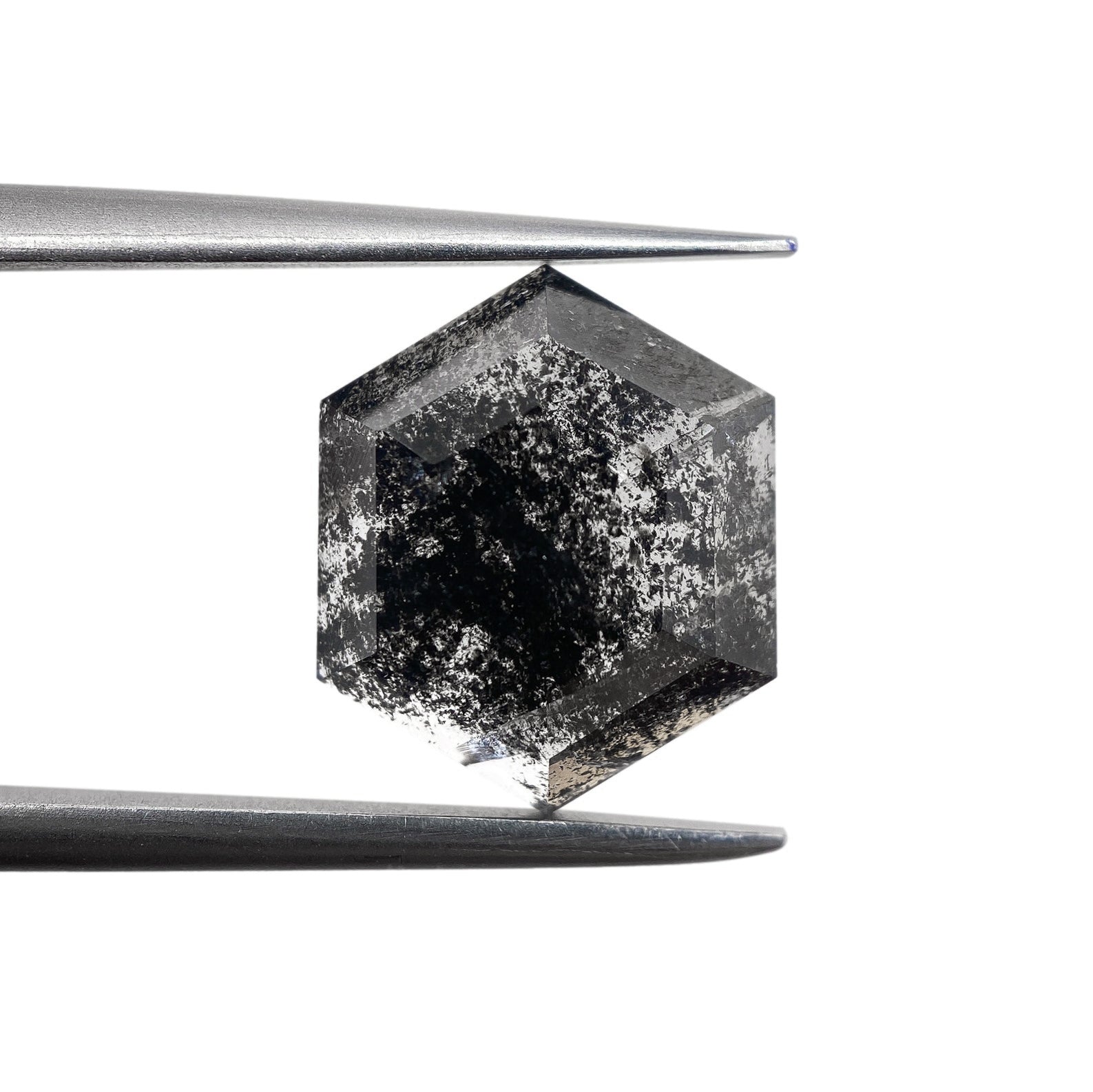 DIAMOND VAULT SALT & PEPPER DIAMOND 3.11ct | Salt & Pepper Hexagon Shape Rose Cut Diamond