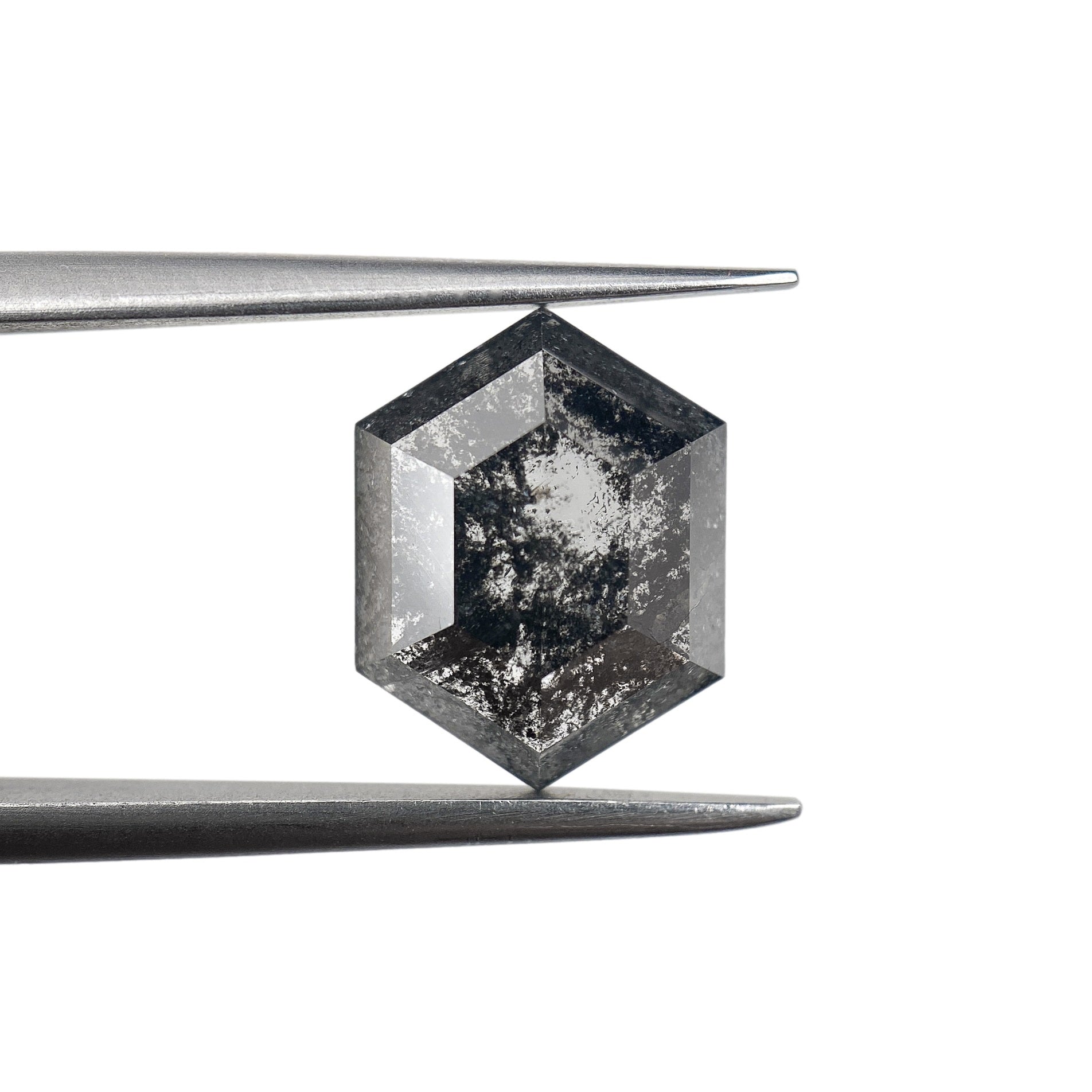 DIAMOND VAULT SALT & PEPPER DIAMOND 2.91ct | Salt & Pepper Hexagon Shape Step Cut Diamond