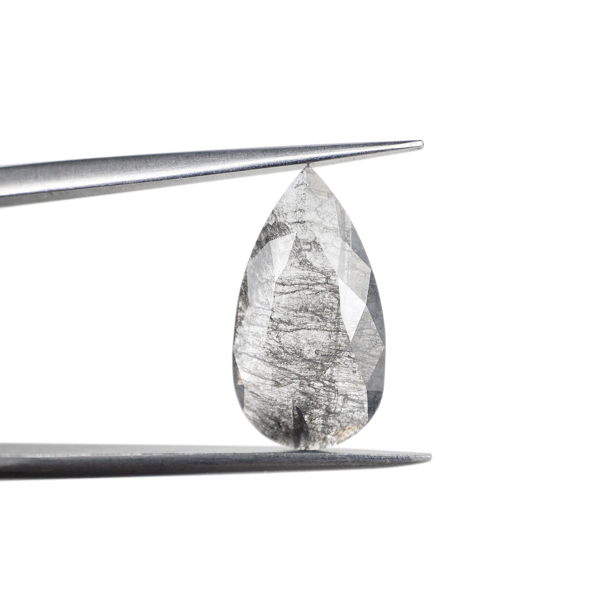 DIAMOND VAULT SALT & PEPPER DIAMOND 2.53ct | Salt & Pepper Pear Shape Rose Cut Diamond