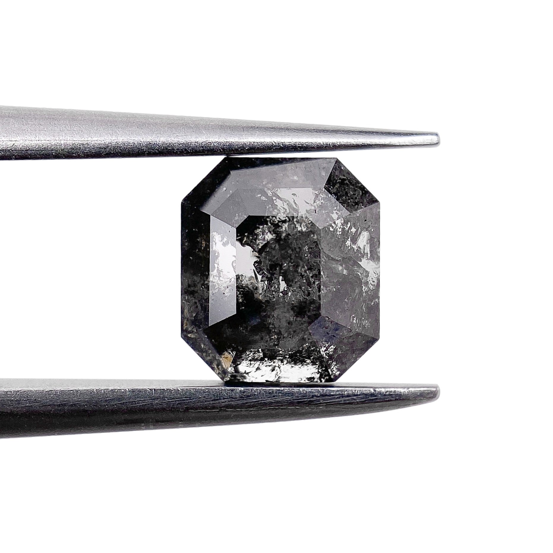 DIAMOND VAULT SALT & PEPPER DIAMOND 0.97ct | Salt & Pepper Asscher Shape Step Cut Diamond