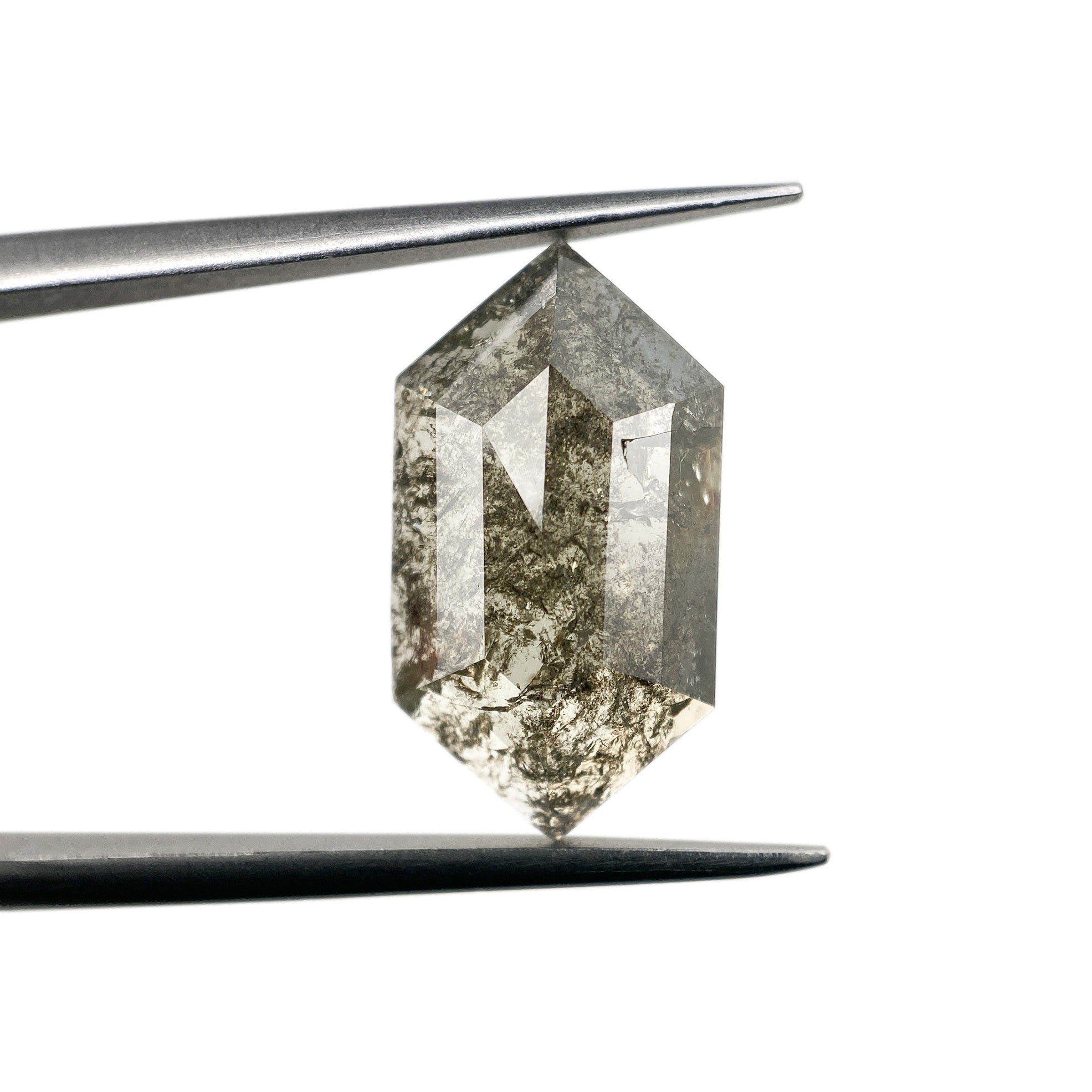 DIAMOND VAULT SALT & PEPPER DIAMOND 4.05ct | Salt & Pepper Hexagon Shape Rose Cut Diamond