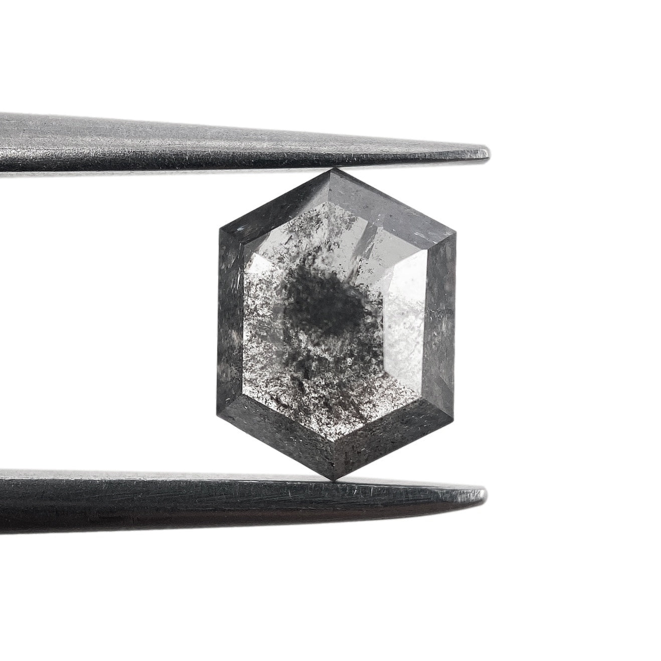 DIAMOND VAULT SALT & PEPPER DIAMOND 1.03ct | Salt & Pepper Hexagon Shape Rose Cut Diamond
