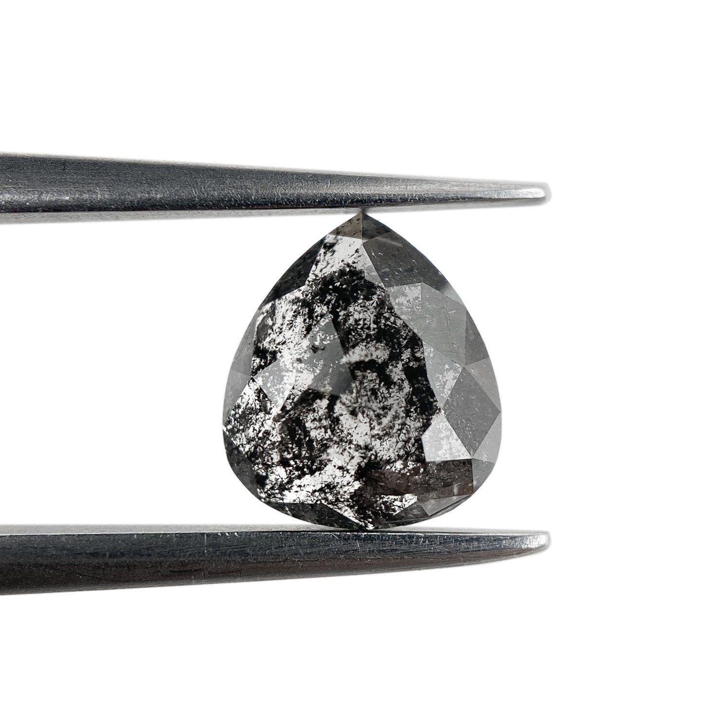 DIAMOND VAULT SALT & PEPPER DIAMOND 1.05ct | Salt & Pepper Pear Shape Rose Cut Diamond
