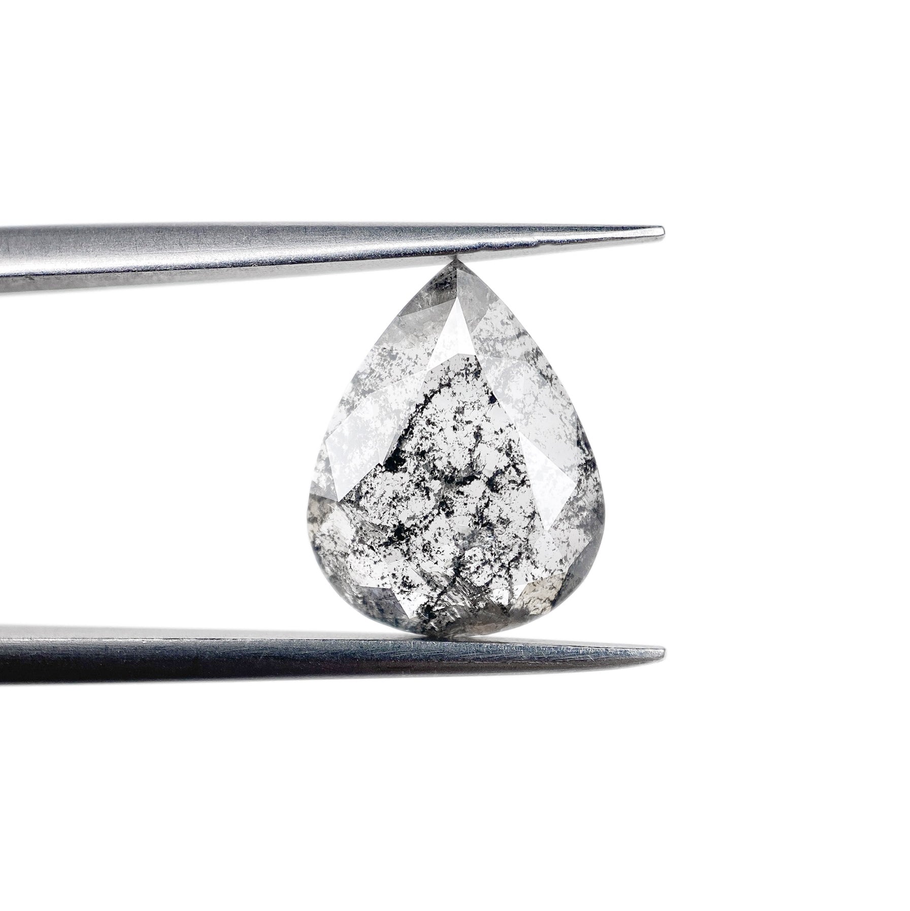 DIAMOND VAULT SALT & PEPPER DIAMOND 2.24ct | Salt & Pepper Pear Shape Rose Cut Diamond