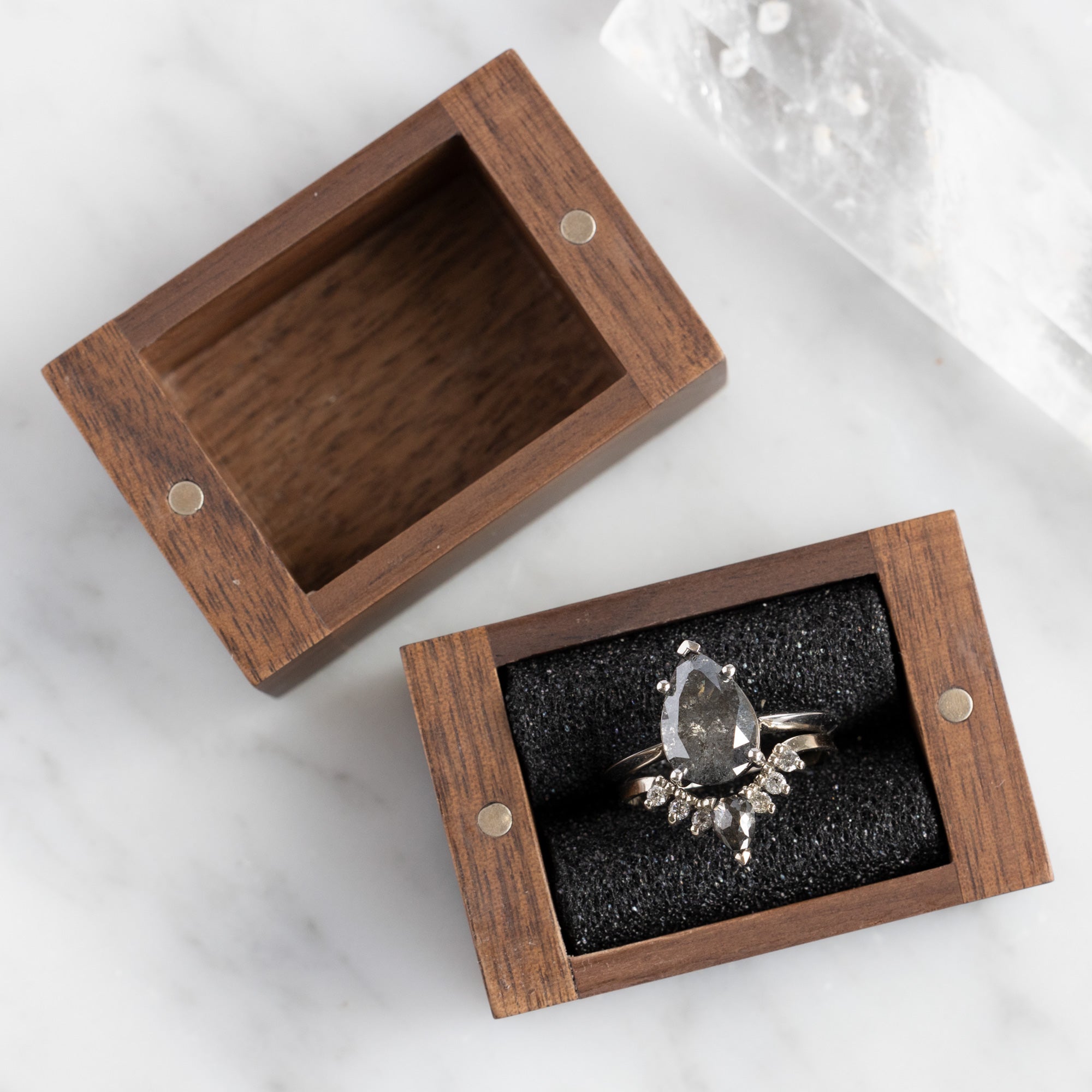 Alexis Russell Ring Boxes The Handcrafted Wooden Ring Box | Black Walnut
