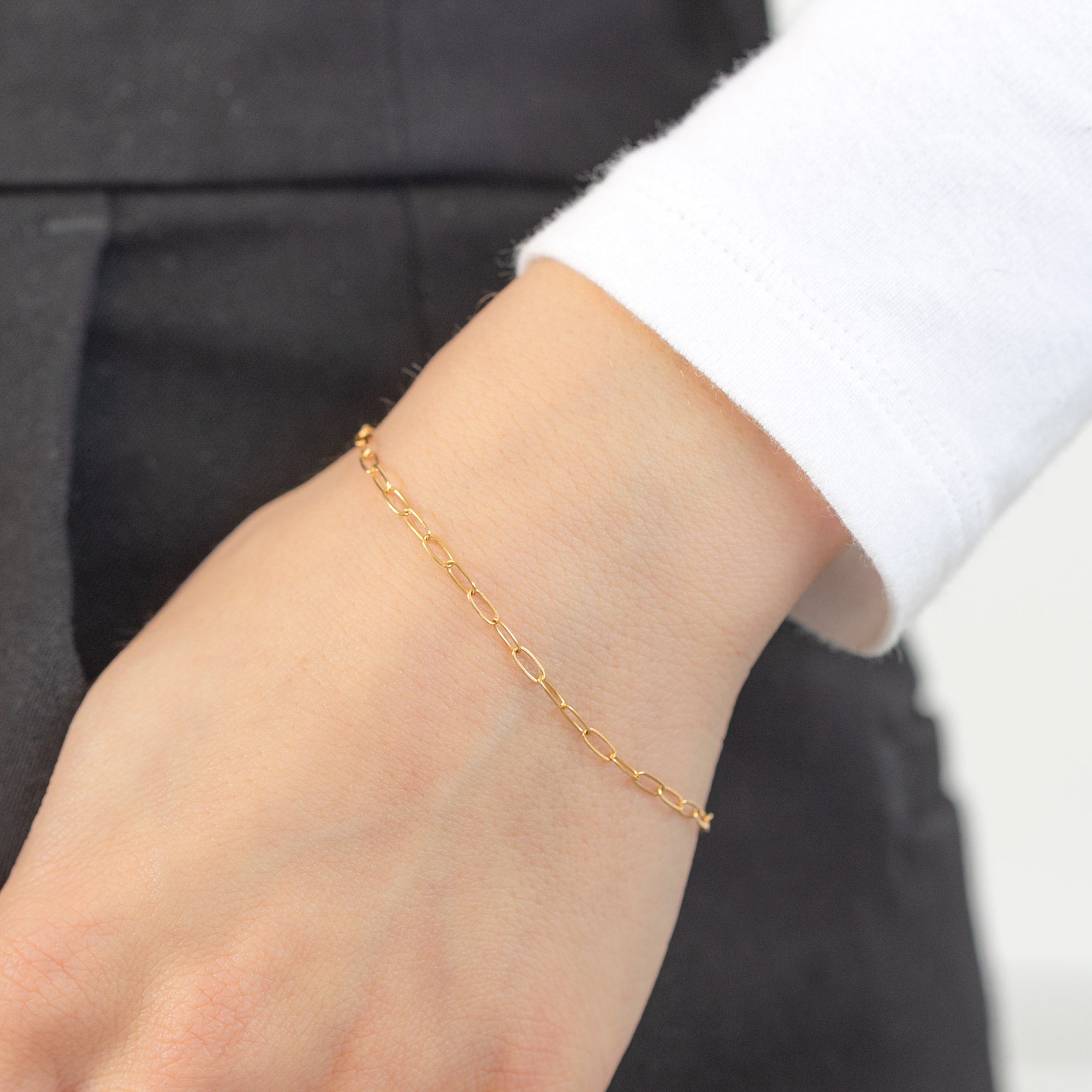 Alexis Russell Bracelets / Anklets The Drawn Cable Chain Charm Bracelet | Yellow Gold