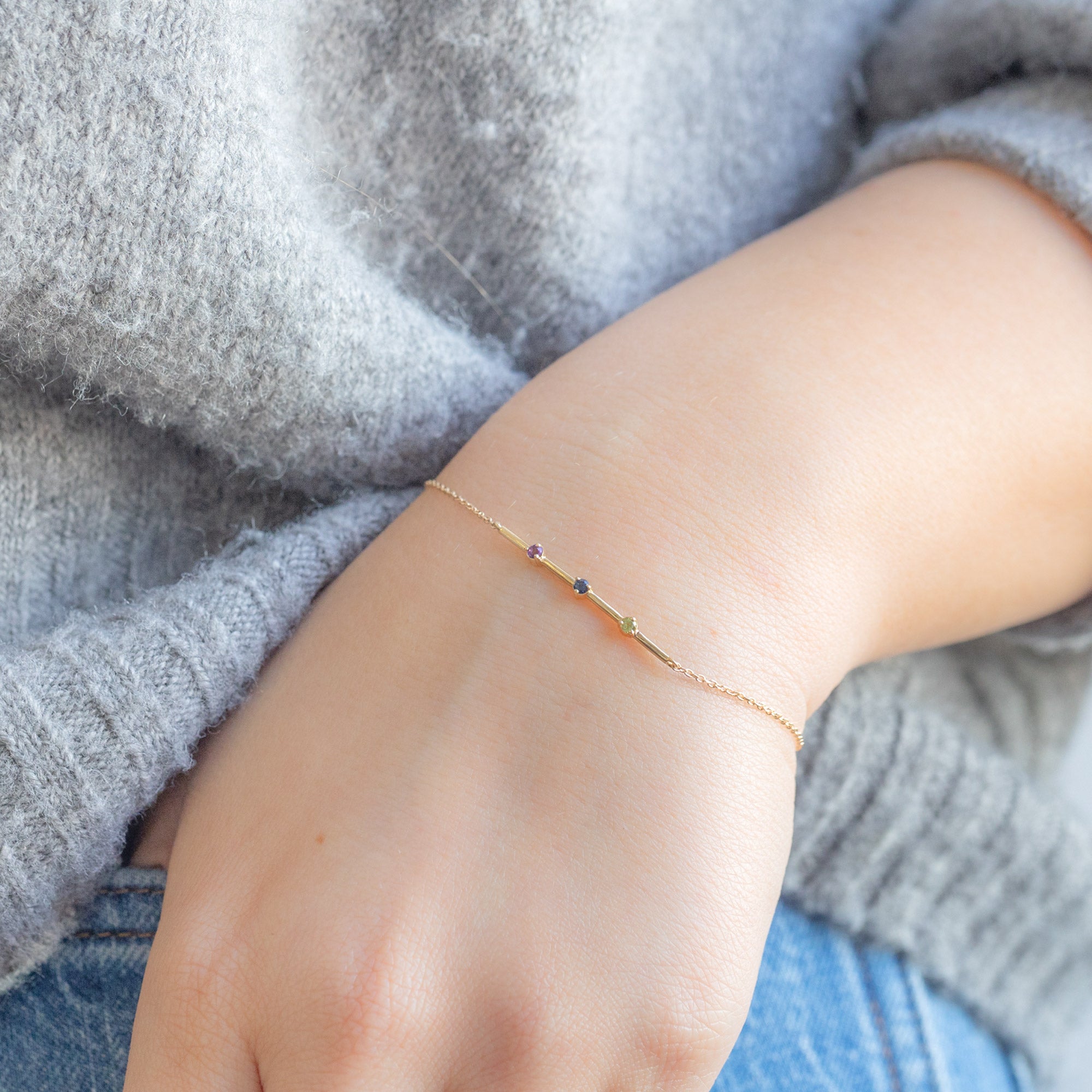 Alexis Russell Bracelets / Anklets The Custom Multi-Birthstone Bracelet | 3 Stones