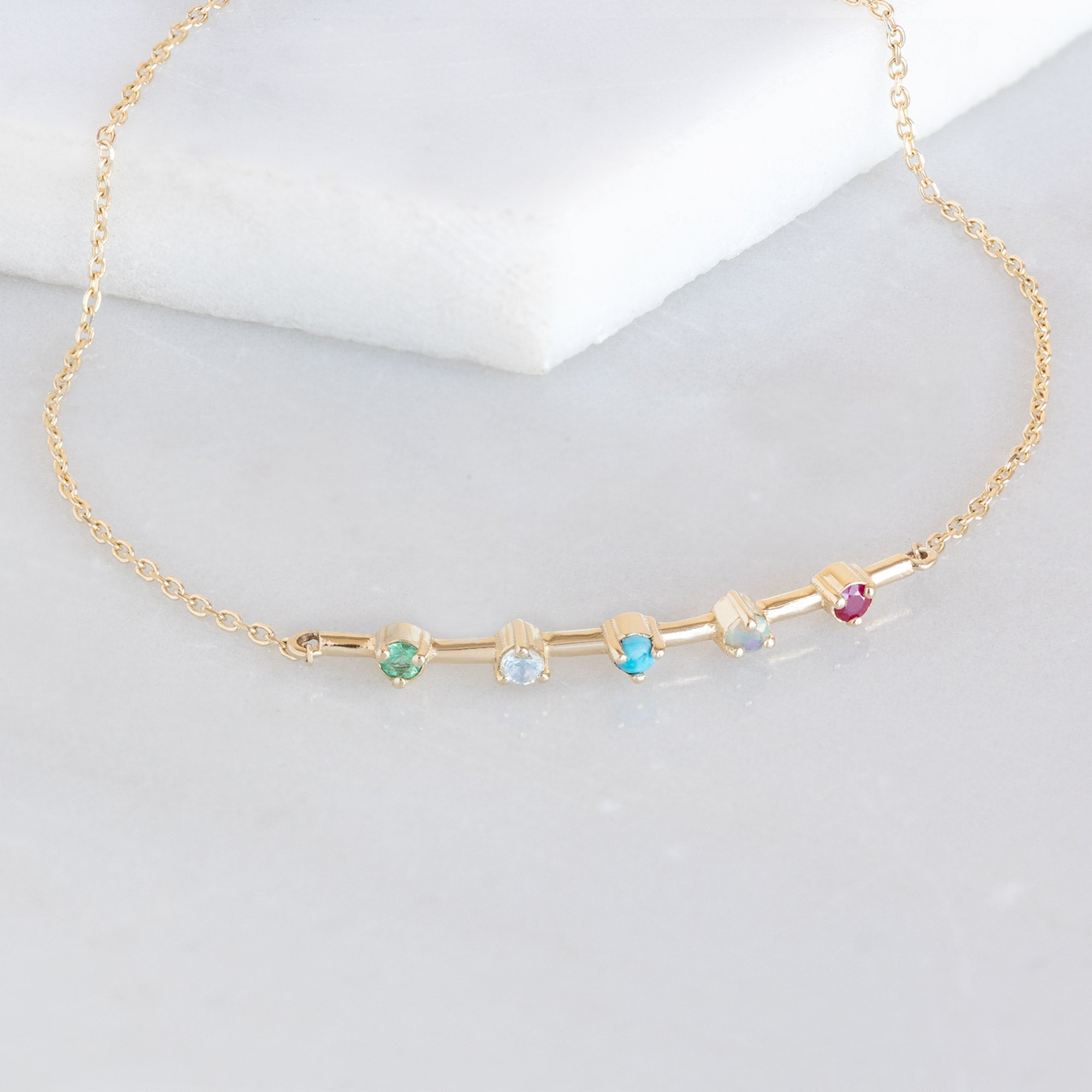 Alexis Russell Bracelets / Anklets The Custom Multi-Birthstone Bracelet | 5 Stones