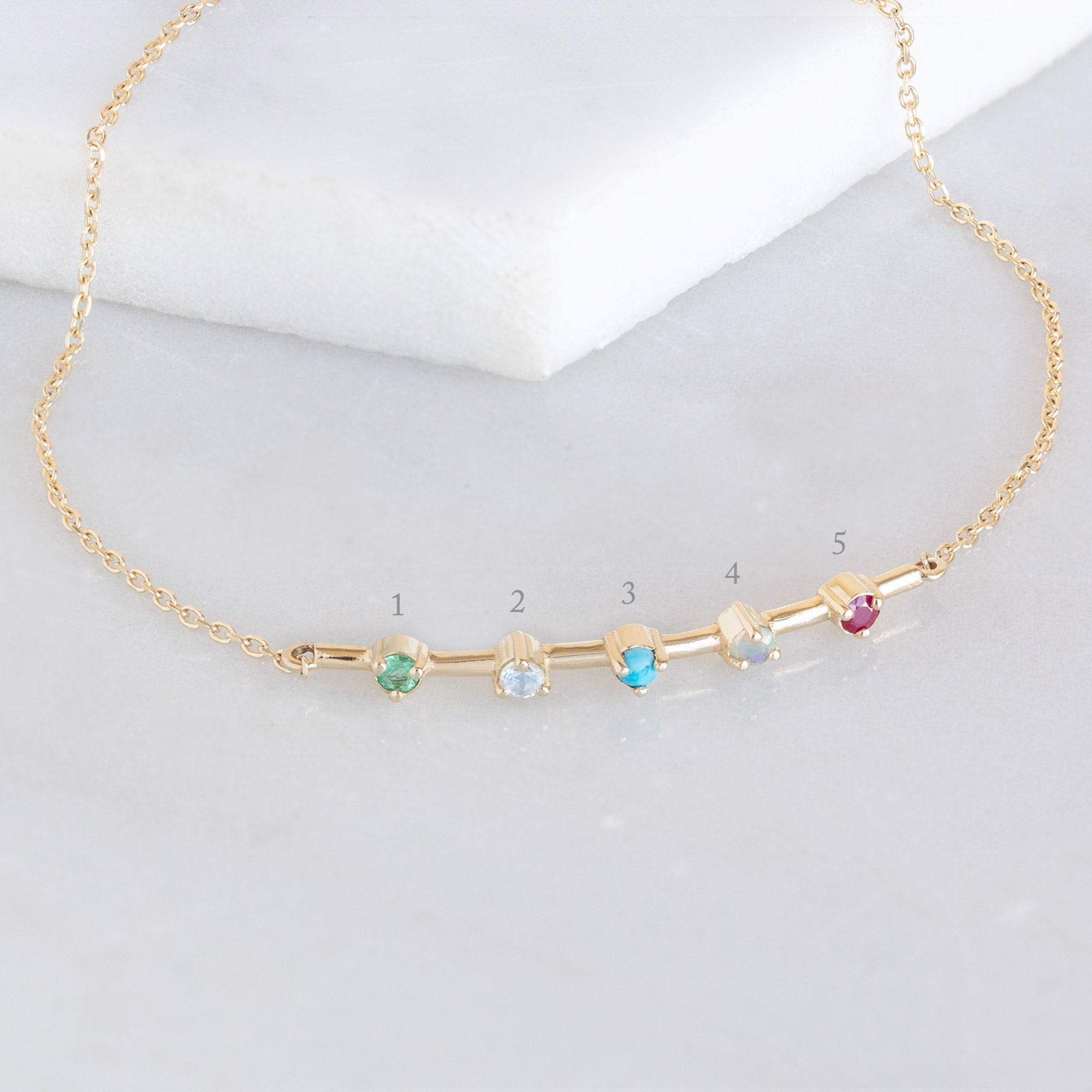Alexis Russell Bracelets / Anklets The Custom Multi-Birthstone Bracelet | 5 Stones