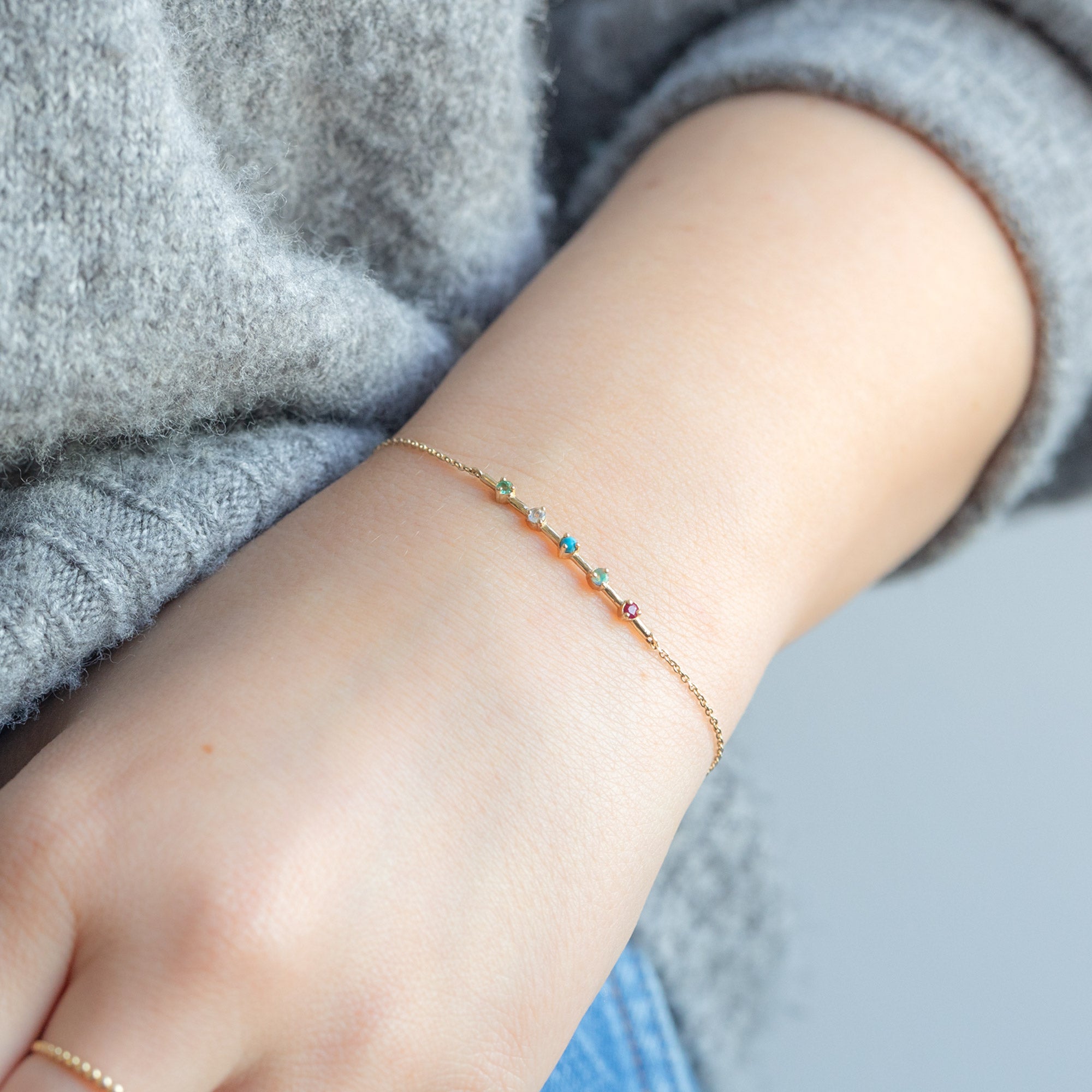 Alexis Russell Bracelets / Anklets The Custom Multi-Birthstone Bracelet | 5 Stones