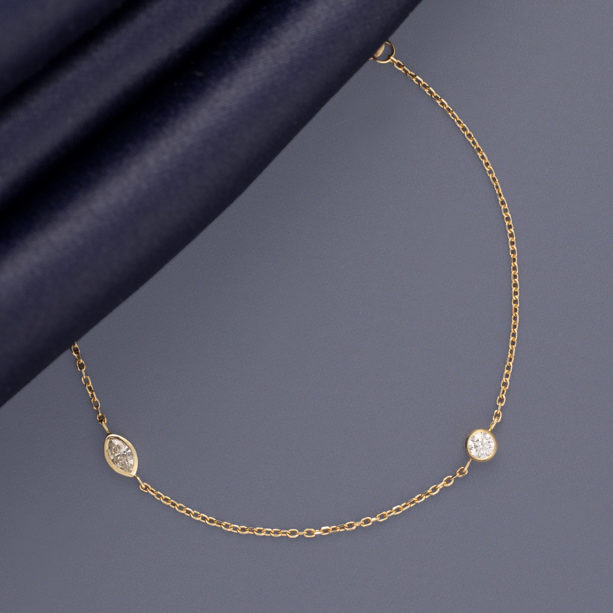 Alexis Russell  Bracelets / Anklets Marquise Diamond Chain Bracelet | Yellow Gold