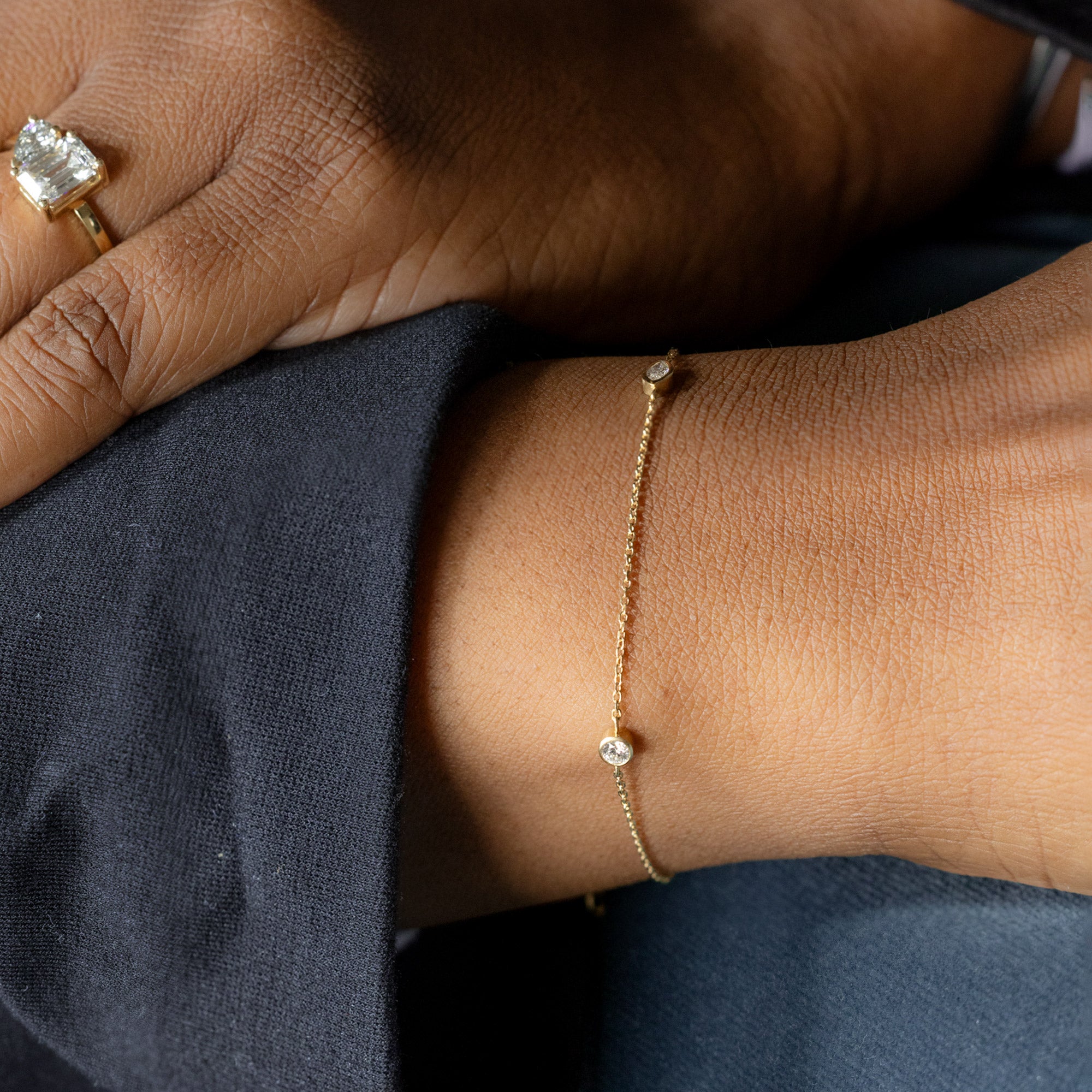 Alexis Russell  Bracelets / Anklets Marquise Diamond Chain Bracelet | Yellow Gold