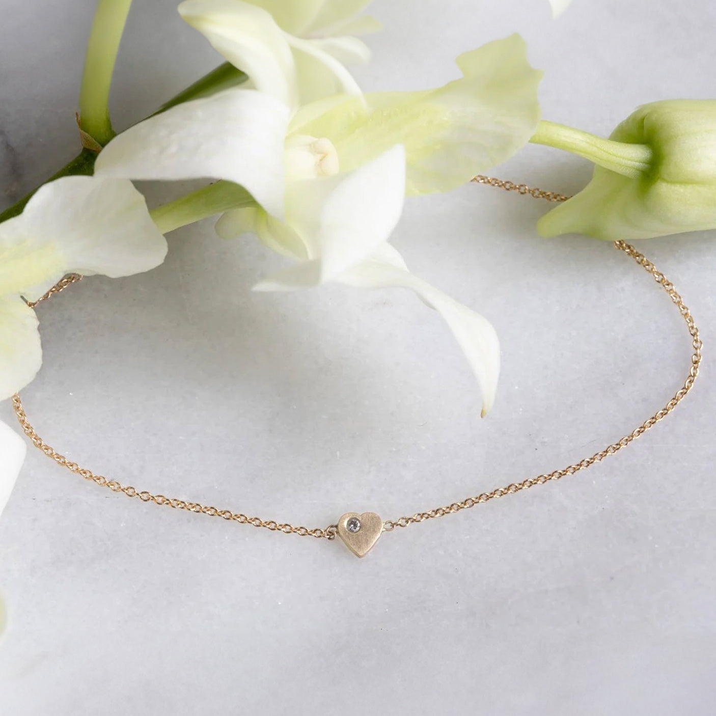 Alexis Russell Bracelets / Anklets The Sweetheart White Diamond Bracelet | Yellow, Rose or Sterling Silver